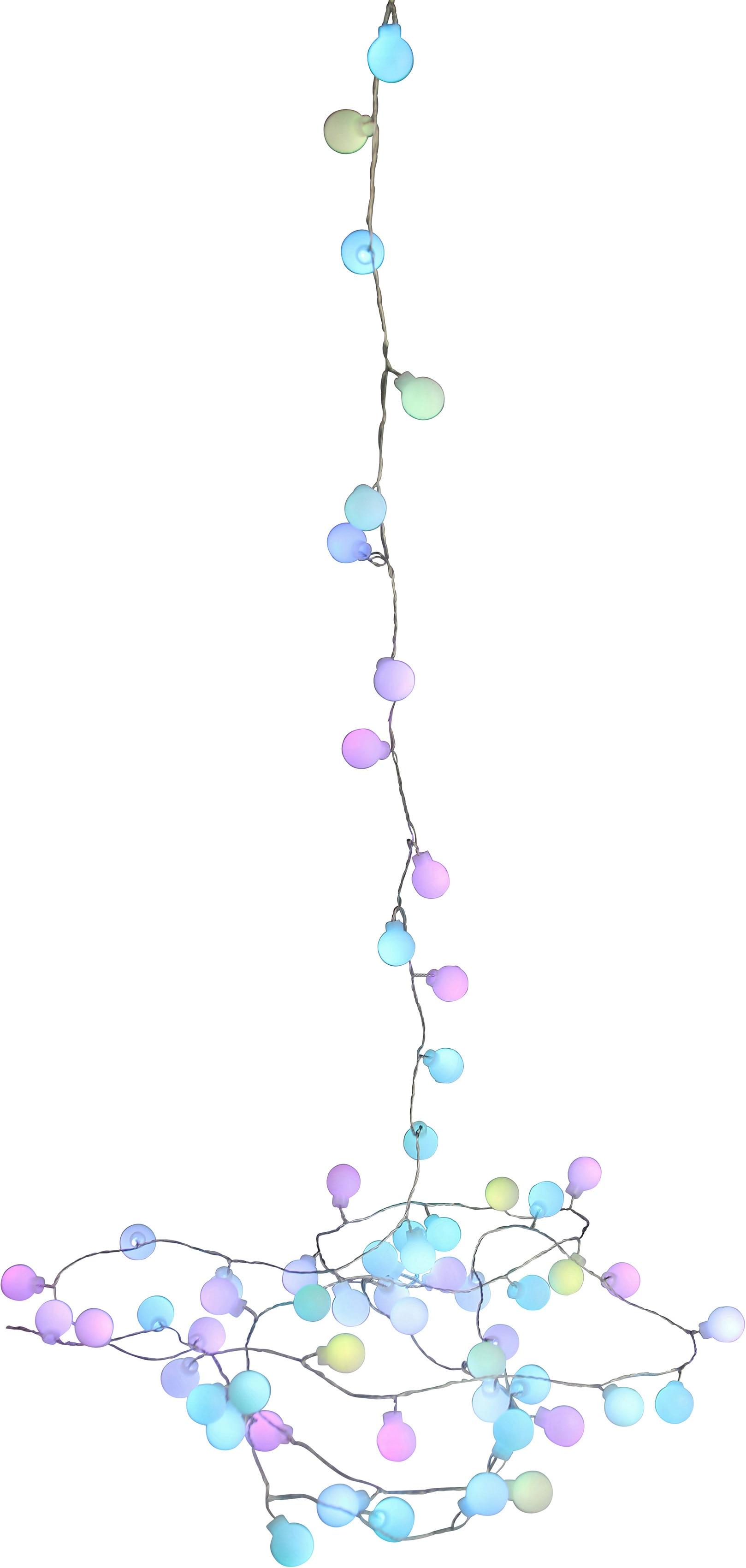 AM DESIGN LED-Lichterkette "Kugel", bunt (bunt, blau, gelb, gelb), Kabellänge 5m x Gesamtlänge 7,5m, Lichterketten, LED-Lichterkette