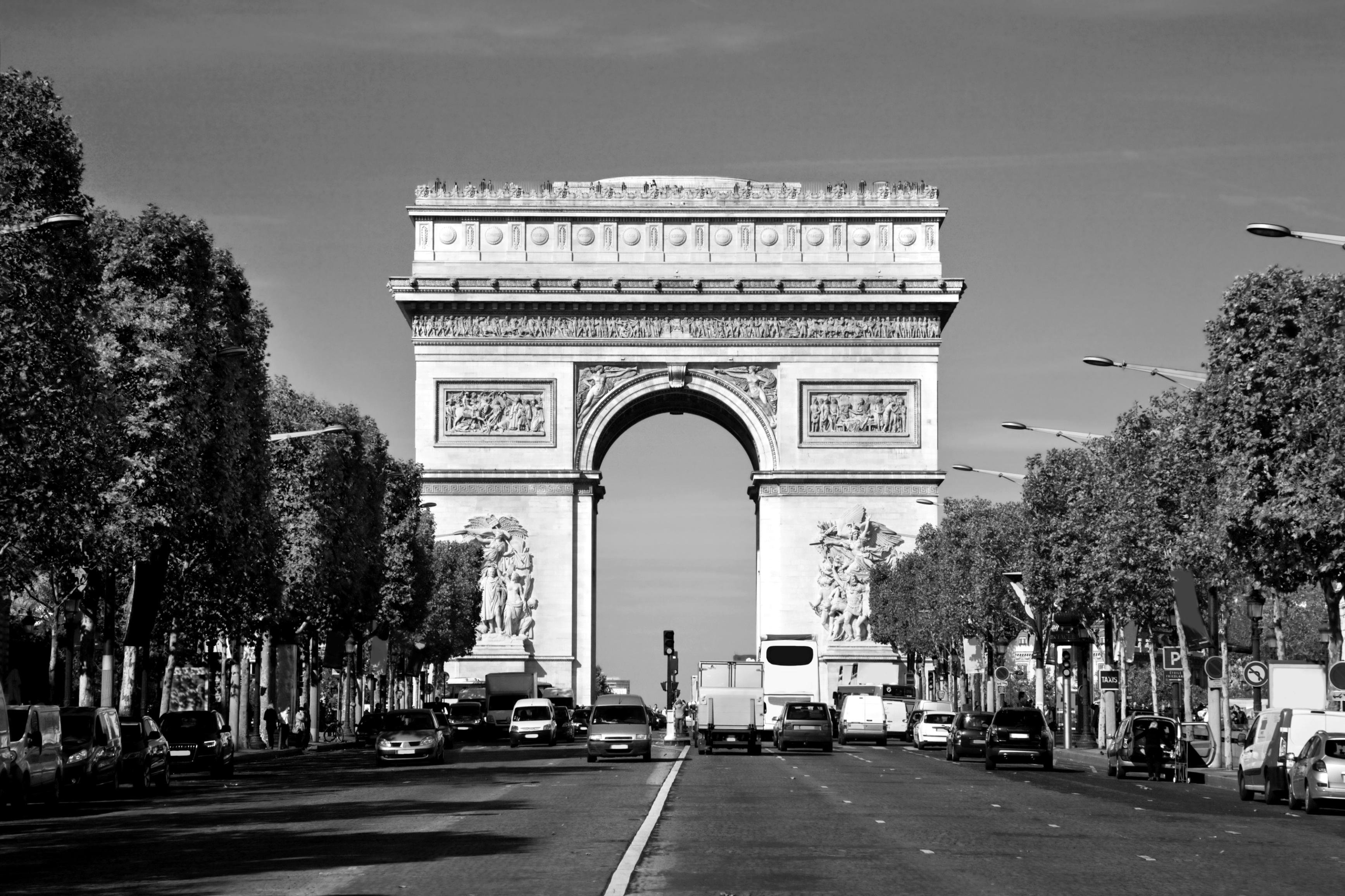 Fototapete PAPERMOON "Paris Schwarz & Weiß", schwarz (schwarz, weiß), B:2,5m L:1,86m, Vlies, Tapeten, Fototapete