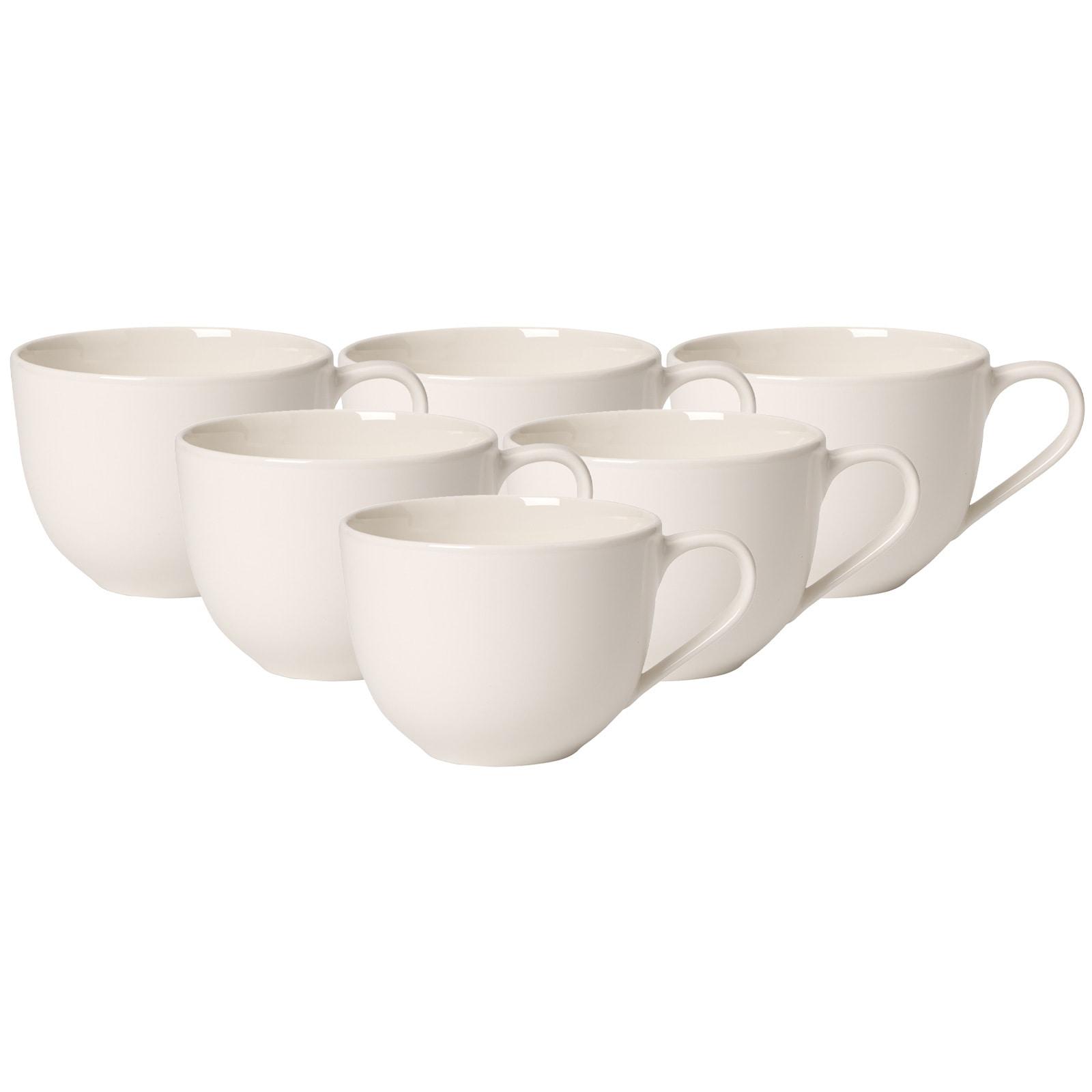 Tasse VILLEROY & BOCH "Kaffeetassen For Me 160 ml 6er Set weiß", weiß, Porzellan, Trinkgefäße, Tasse