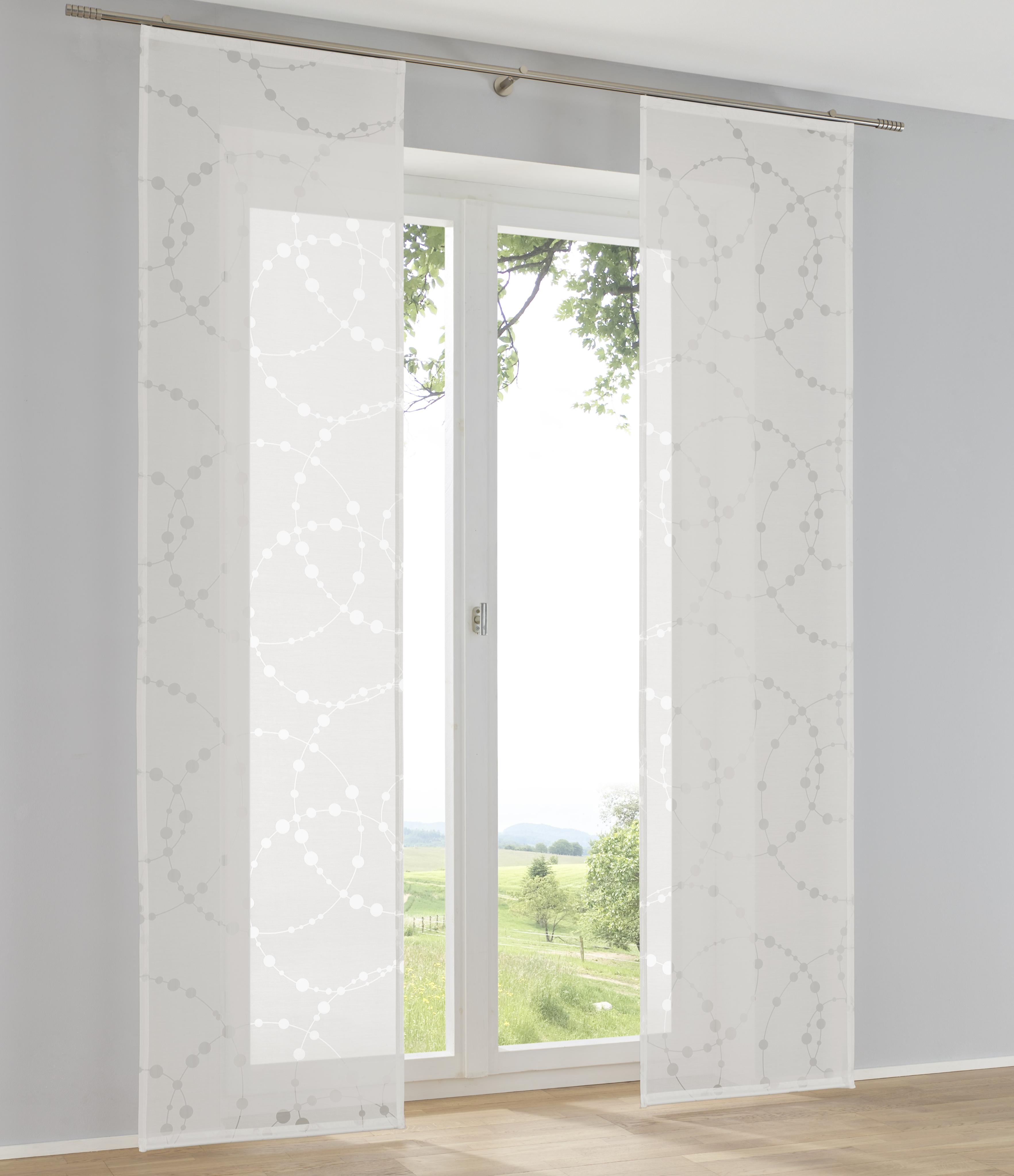 Schiebegardine KUTTI "Cadena Schiebevorhang", weiß, B:60cm H:145cm, Ausbrenner, Polyester, Viskose, Gardinen, Schiebegardine, Ausbrenner Kreis Motiv (1 St)