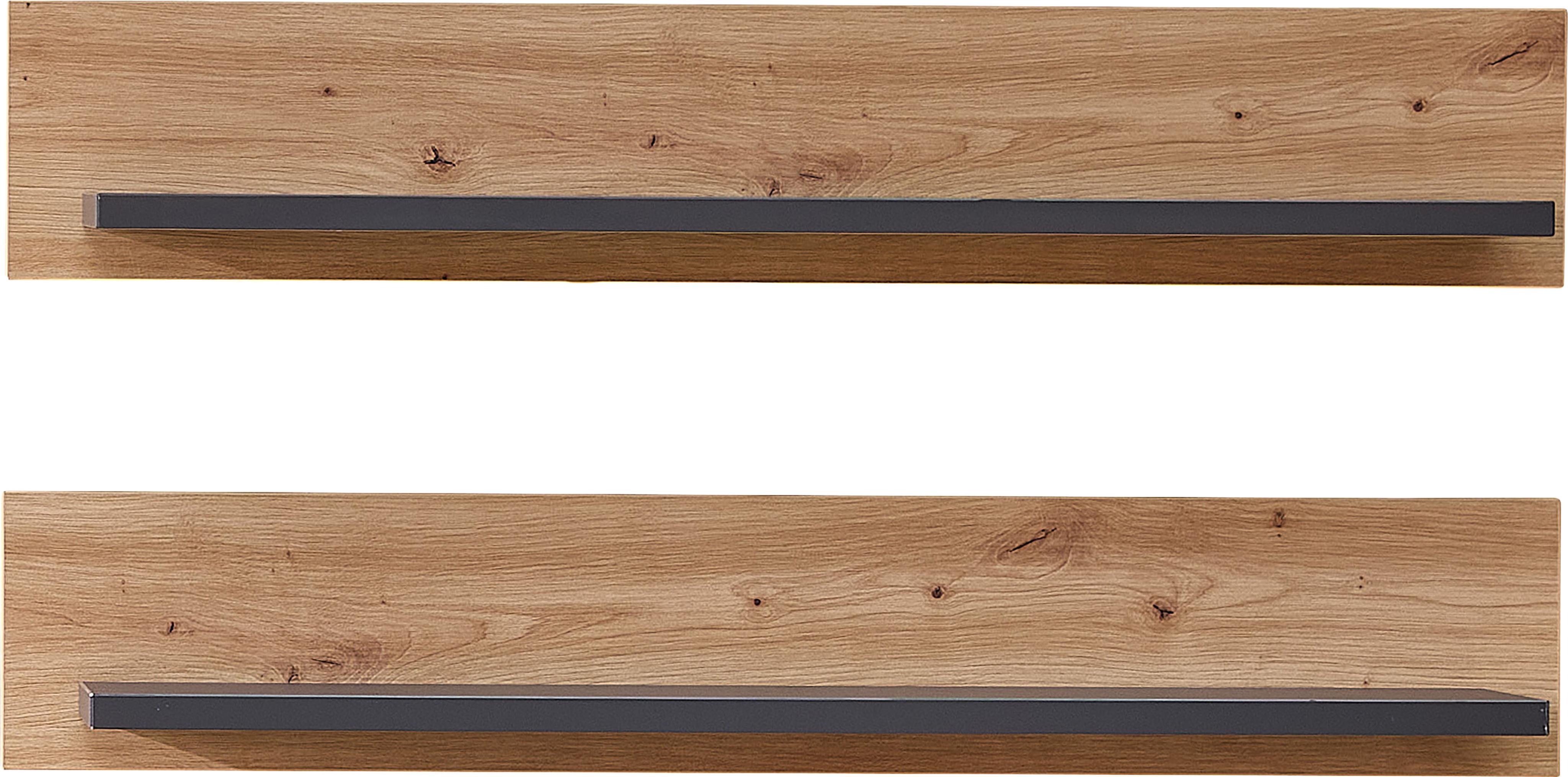 Wandboard INNOSTYLE "Memphis 2er Set Wandboard, 100x15x23cm (B/H/T)", graphit, artisan eiche, B:100cm H:15cm T:23cm, Holzwerkstoff, Regale, Wandboard, LED-Beleuchtung