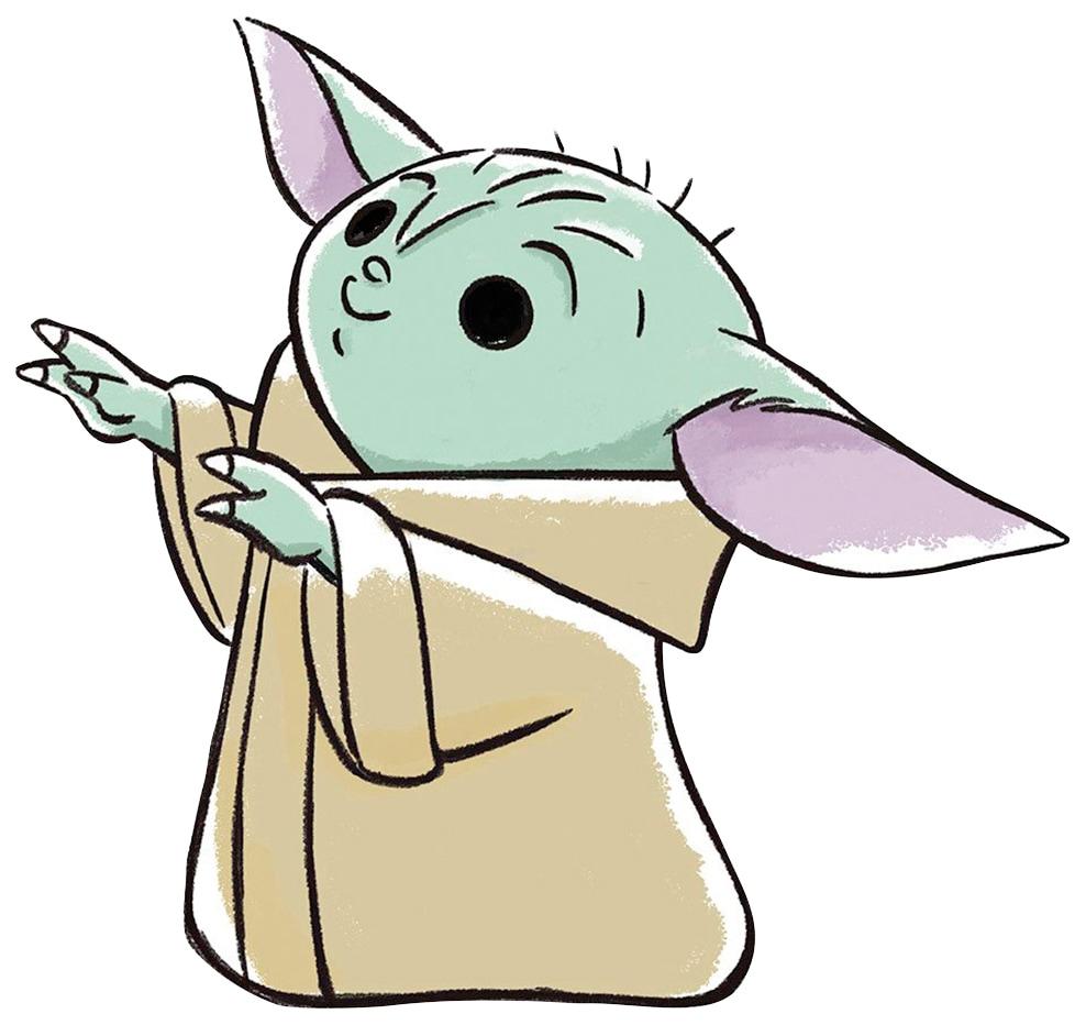 Bild KOMAR "Mandalorian The Child Sweet Force", bunt (farbe bild(er): bunt), B:70cm H:50cm, Holz, Papier, Bilder, Bild, Wandbild zur Dekoration im Kinderzimmer - ohne Rahmen