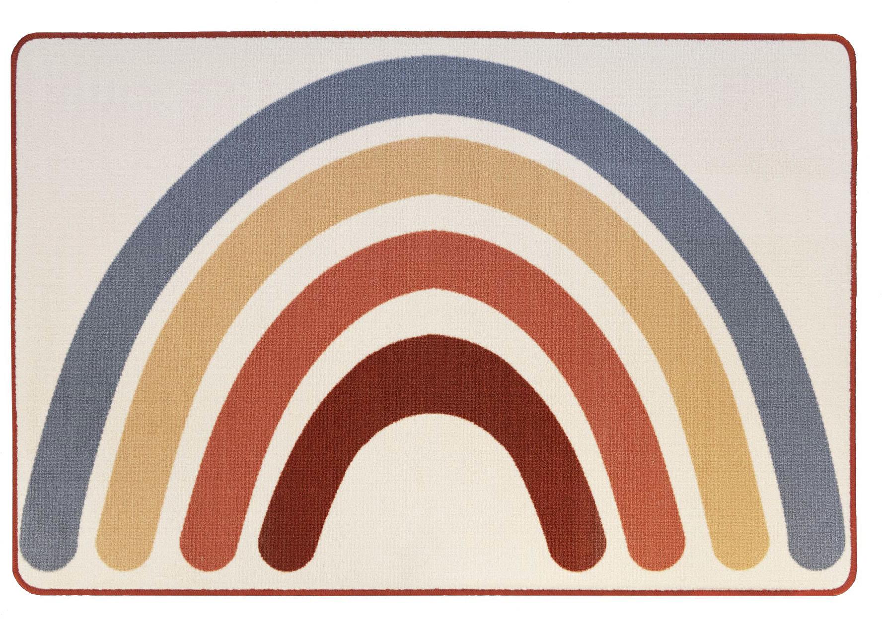 Kinderteppich "RAINBOW", gelb, B:100cm H:5mm L:150cm, Polyamid, PRIMAFLOR-IDEEN IN TEXTIL, Teppiche, Kinderteppich, Kurzflor, Motiv Regenbogen, Kinderzimmer