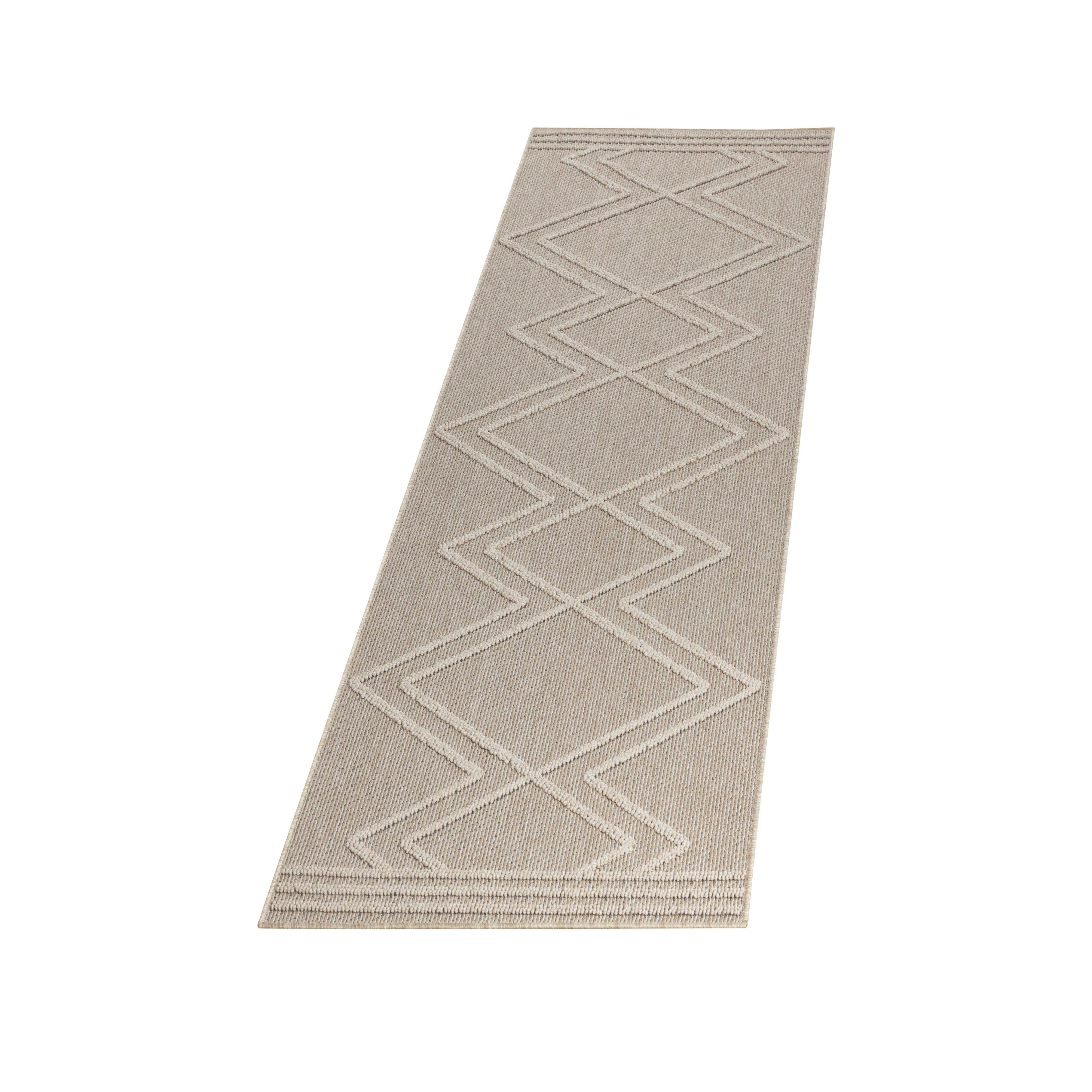 Outdoorteppich AYYILDIZ TEPPICHE "PATARA 4954", beige, B:80cm H:8mm L:250cm, Polypropylen, Teppiche, Outdoorteppich, Läufer / Pflegeleicht / Strapazierfähig / In- und Outdoor geeignet