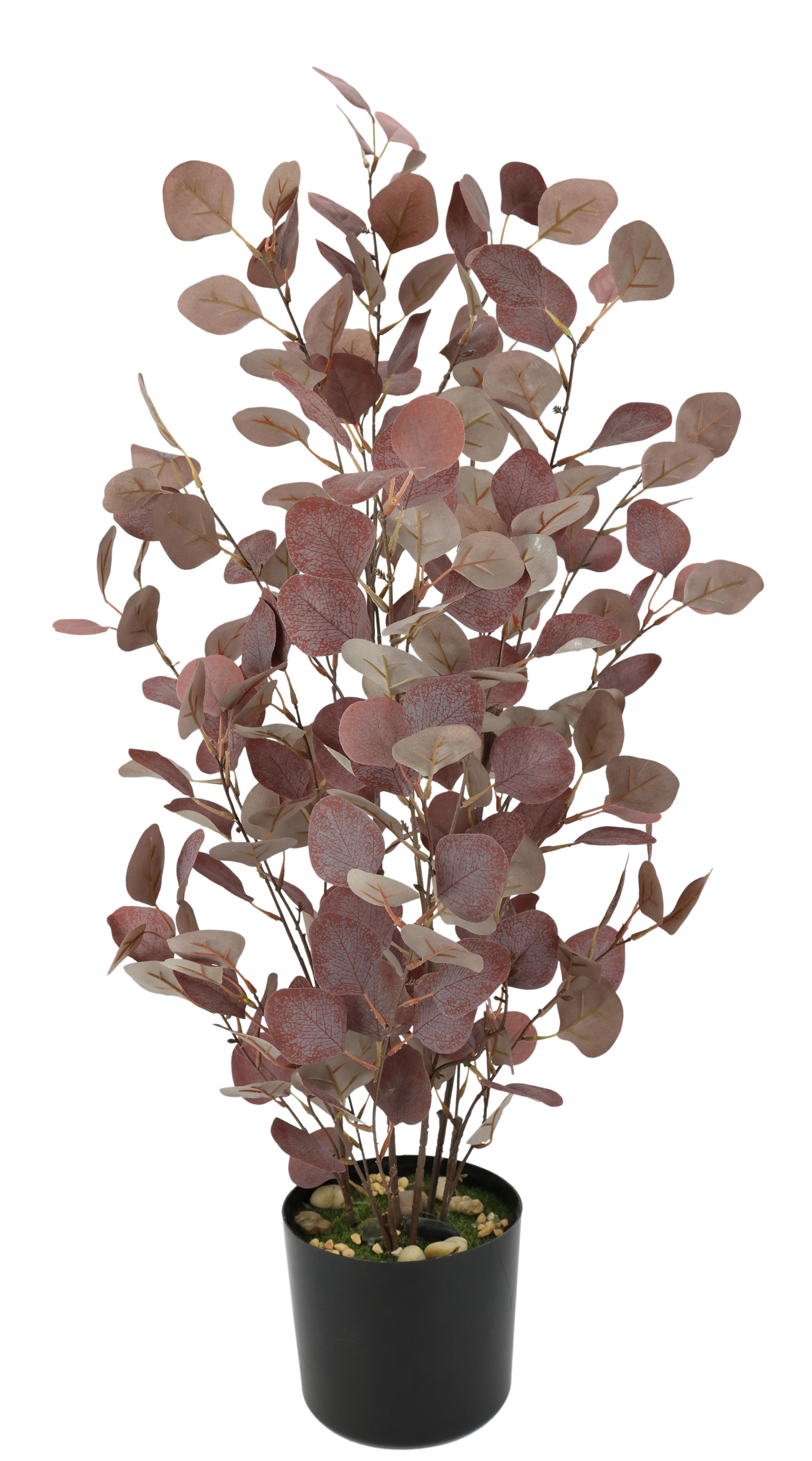 Kunstpflanze I.GE.A. "Eukalyptuspflanze", rot (burgund), B:40cm H:90cm L:30cm, Polyester, Kunstpflanzen, Kunstpflanze, Im Topf künstlicher Eukalyptus Eukalyptusbaum Eukalyptusbusch Pflanze