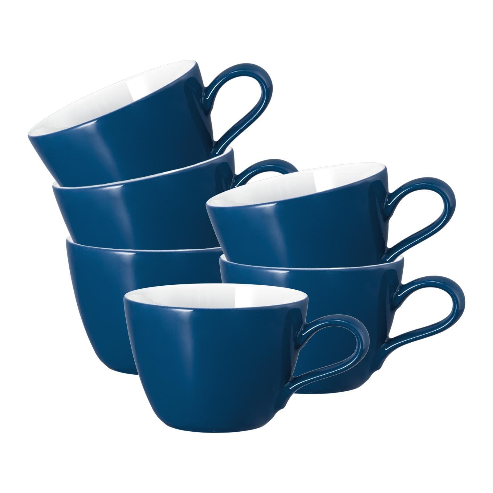 Tasse SELTMANN WEIDEN "Kaffeetassen Life Fashion 240 ml 6er Set", blau (classic blau), 6 tlg., Porzellan, Trinkgefäße, Tasse