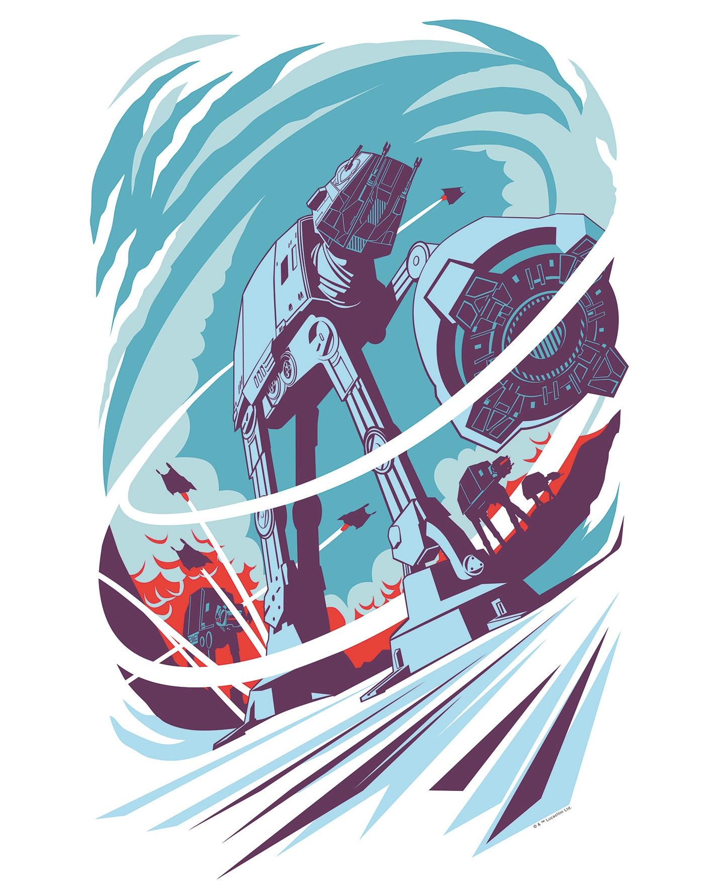 Bild KOMAR "Star Wars Classic Vector Hoth", bunt (farbe bild(er): bunt), B:40cm H:50cm, Holz, Papier, Bilder, Bild, Wandbild zur Dekoration im Kinderzimmer - ohne Rahmen