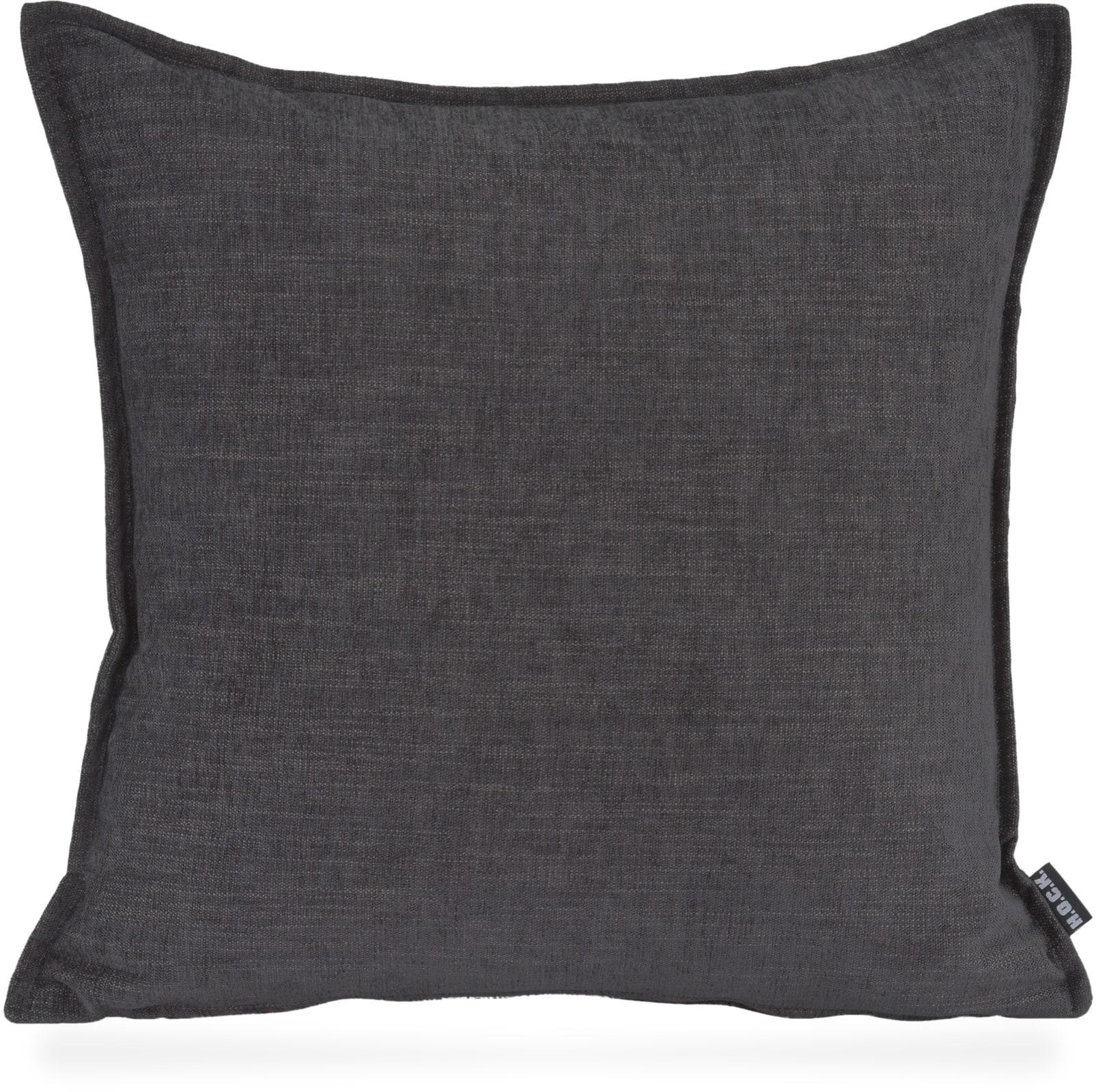 Dekokissen H.O.C.K. "Lucky", schwarz (schwarz, unifarben), B:45cm H:10cm L:45cm, Polyester, Dekokissen_Sitzkissen_Kissenhüllen, Dekokissen, Sofakissen inkl. Füllung, 70x40cm, einfarbig, creme ecru, Dekokissen