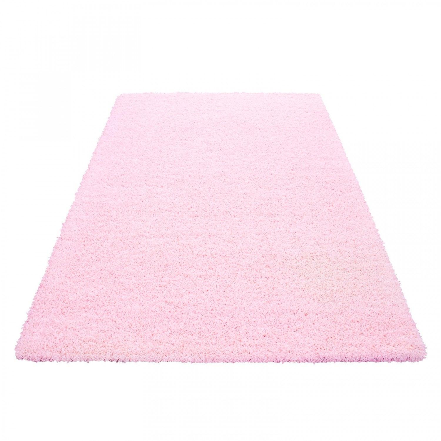 Hochflor-Läufer AYYILDIZ TEPPICHE "Life Shaggy 1500" Gr. 12, pink, B:80cm H:30mm L:250cm, Kunstfaser, Teppiche, Hochflor-Läufer, Langflor, uni, große Farbauswahl, robust, auch in rund