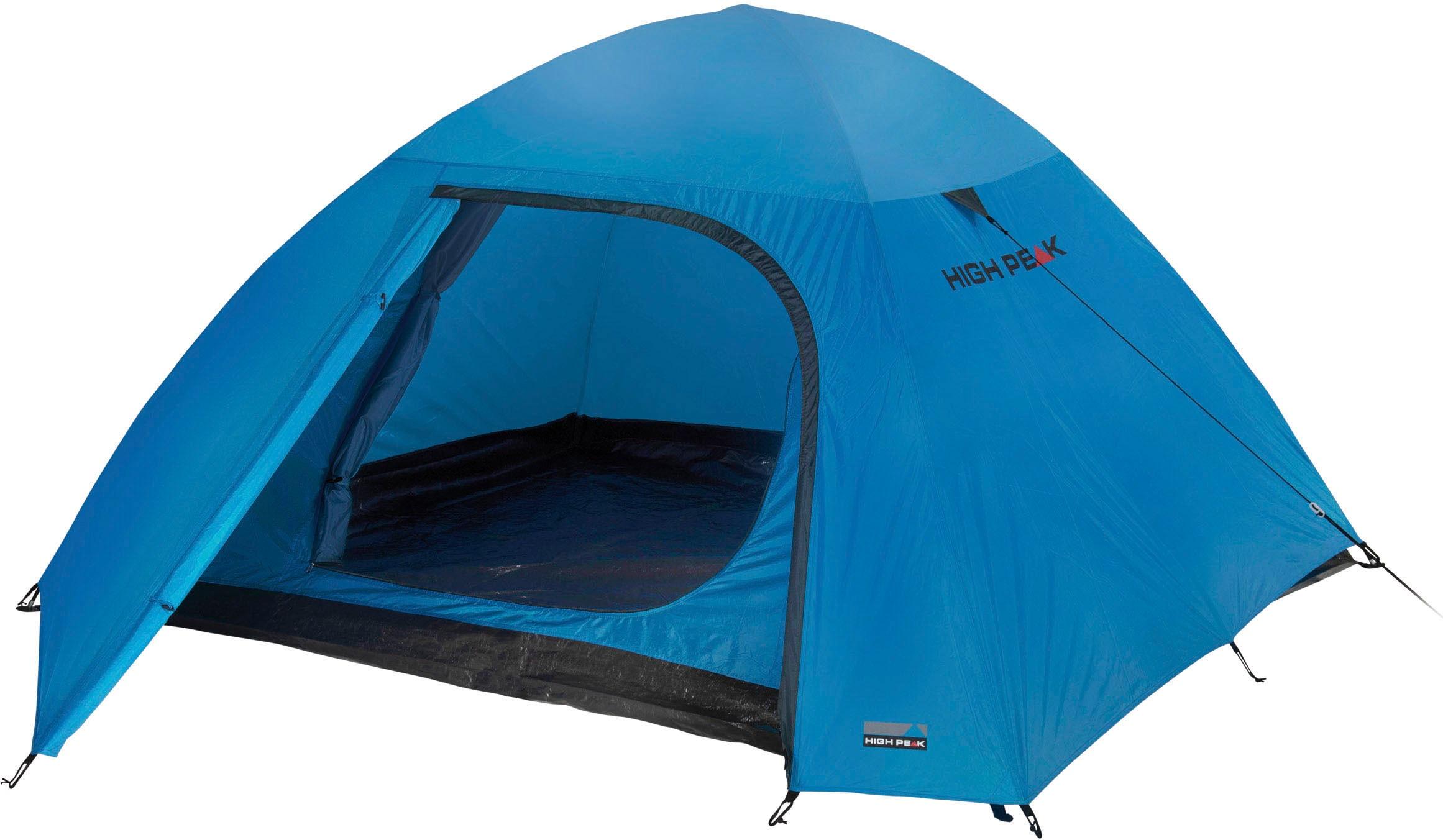 Kuppelzelt HIGH PEAK "Kiruna 4", blau, Zelte, B/H/L: 250cm x 135cm x 300cm, Kuppelzelt, B:250cm H:135cm L:300cm