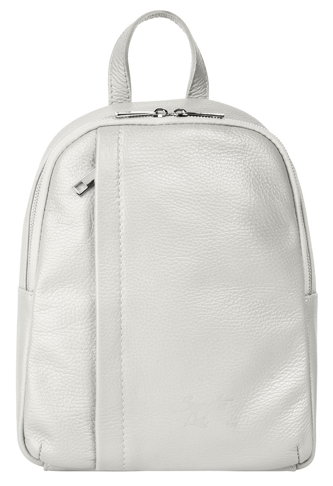 Cityrucksack SAMANTHA LOOK, Damen, Gr. B/H/T: 29cm x 9cm, onesize, weiß, Leder, Rindsleder, Rucksäcke Cityrucksack, Echt Leder, Made in Italy