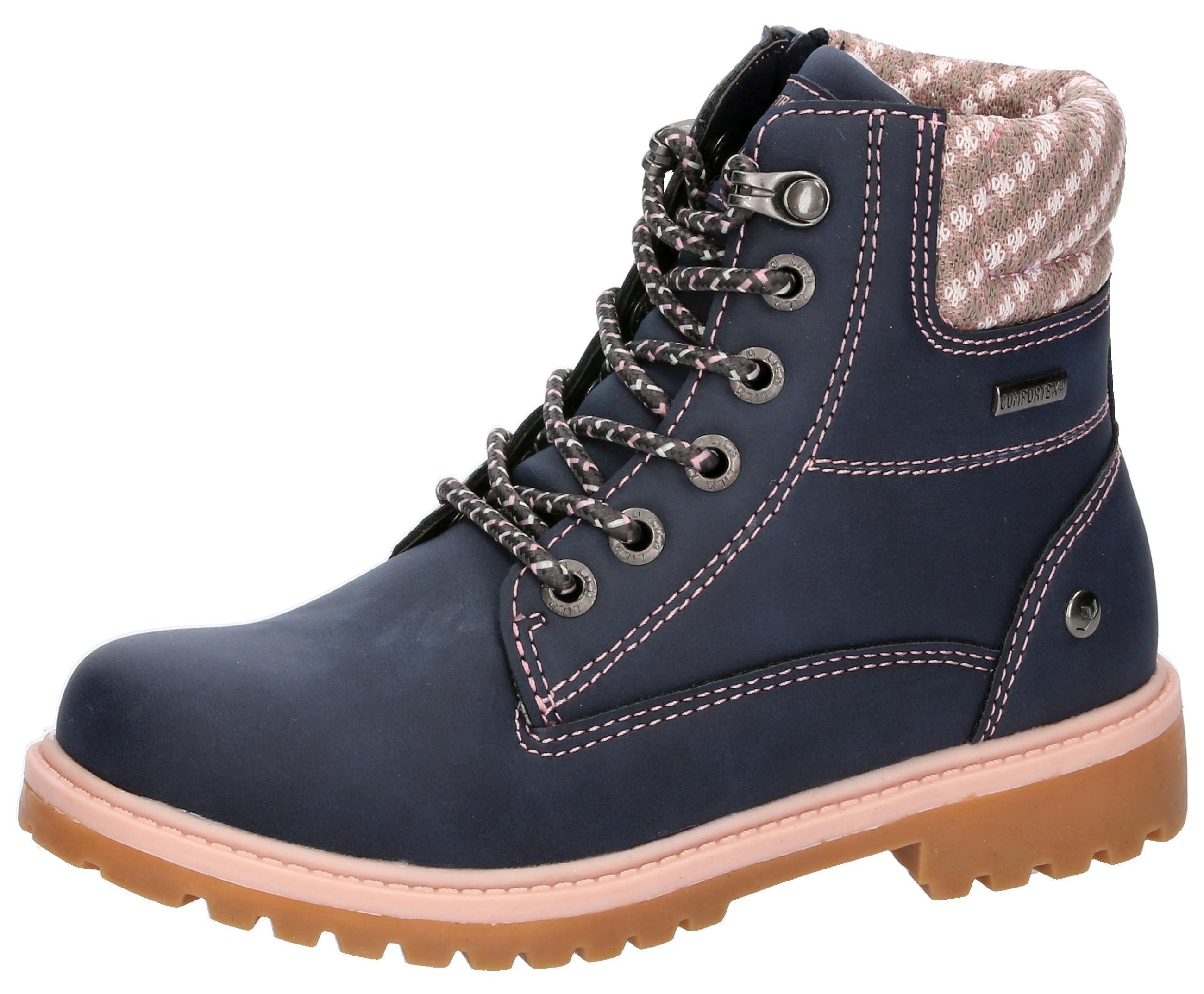 Winterstiefel LICO "Trendstiefel Anouk", Damen, Gr. 35, blau, Synthetik, Schuhe Winterstiefel