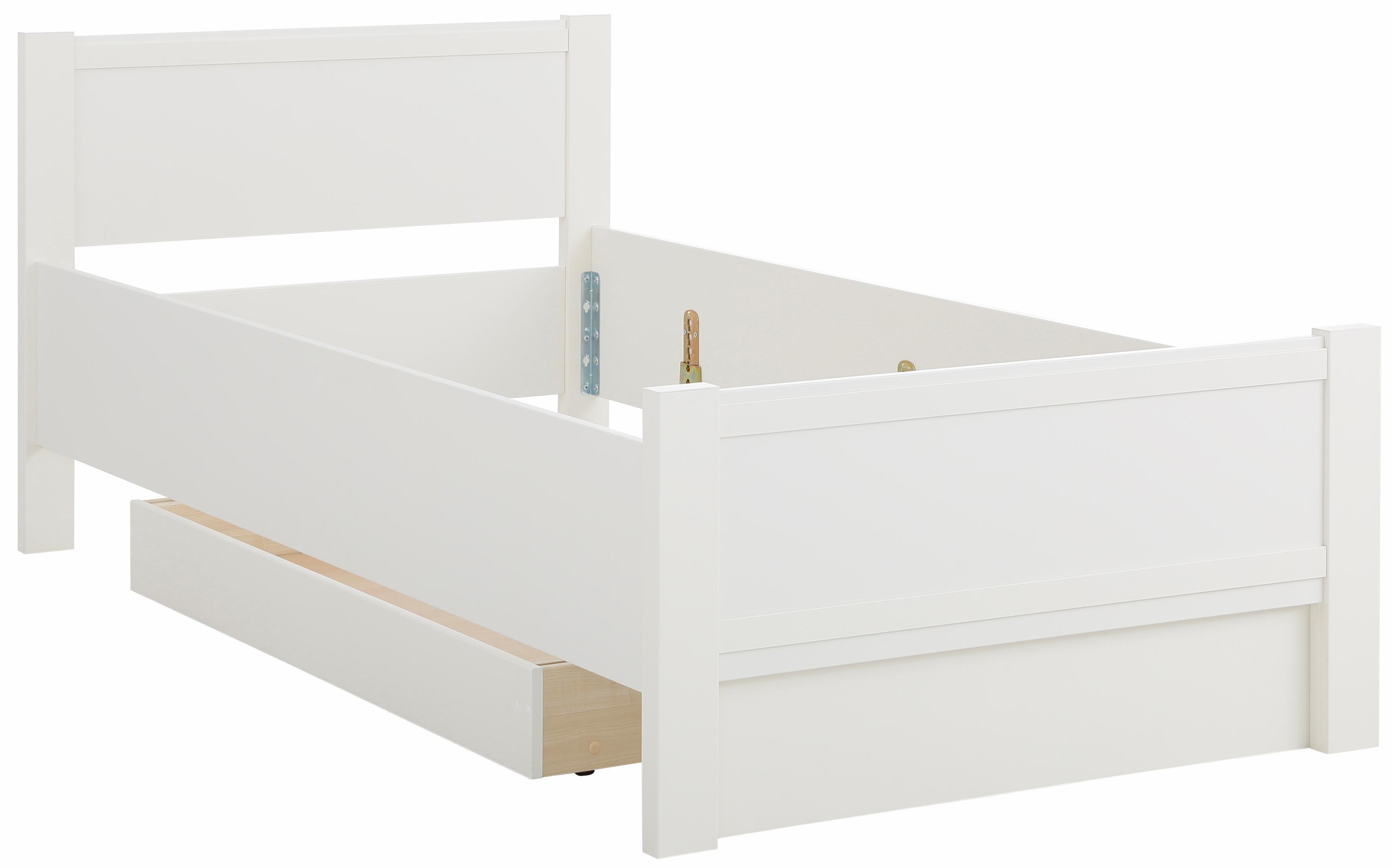 Bett PRIESS "Husum Schlafzimmer Jugendzimmer Rahmenbett", weiß, B:110cm H:85cm L:208cm, Betten, Bett, mit Komforthöhe verschiedene Ausführungen hochwertige Premium Qualität