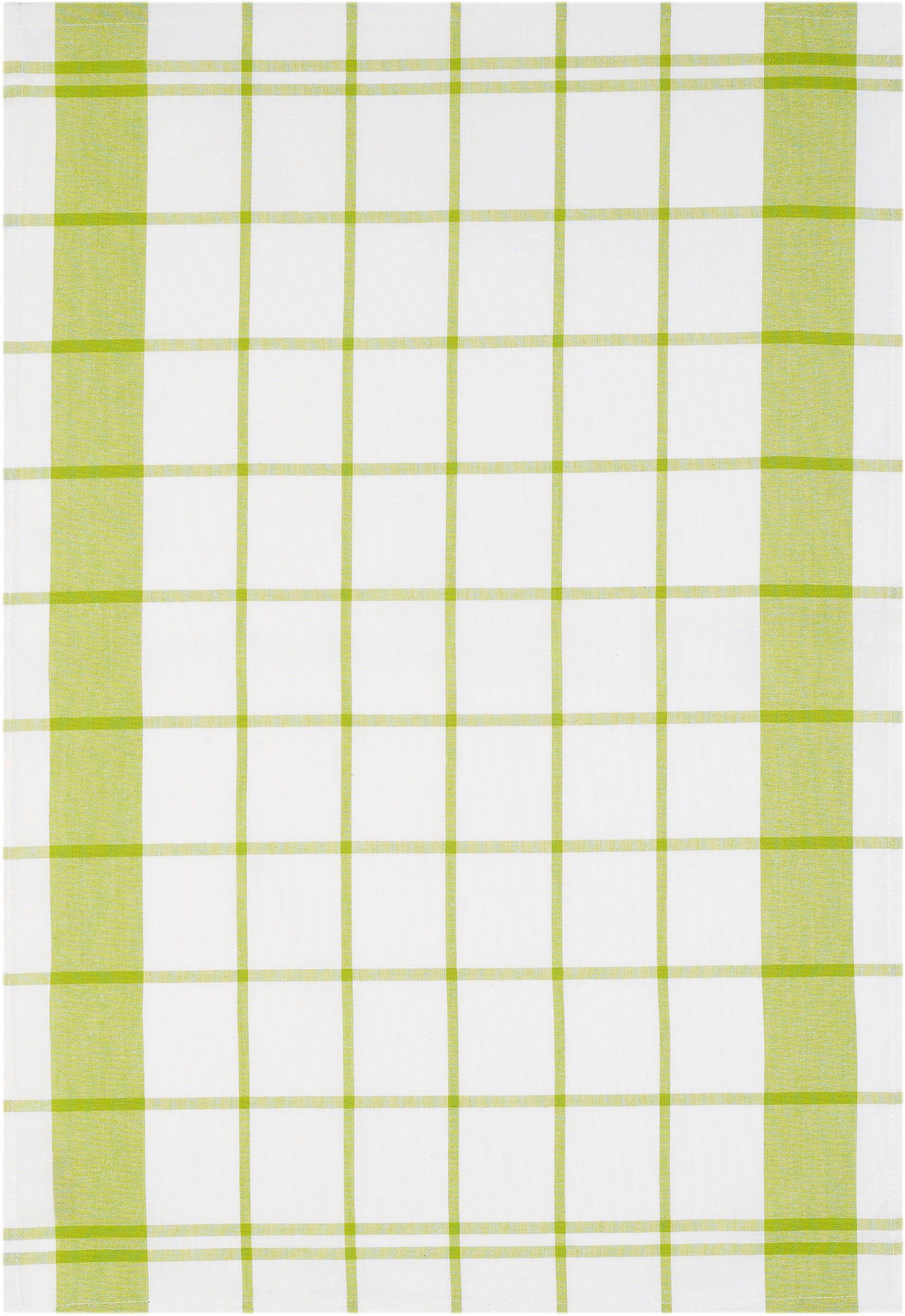 Geschirrtuch STUCO "karo", grün (hellgrün, weiß), B:50cm L:70cm, 100% Baumwolle, Geschirrtücher, Geschirrtuch