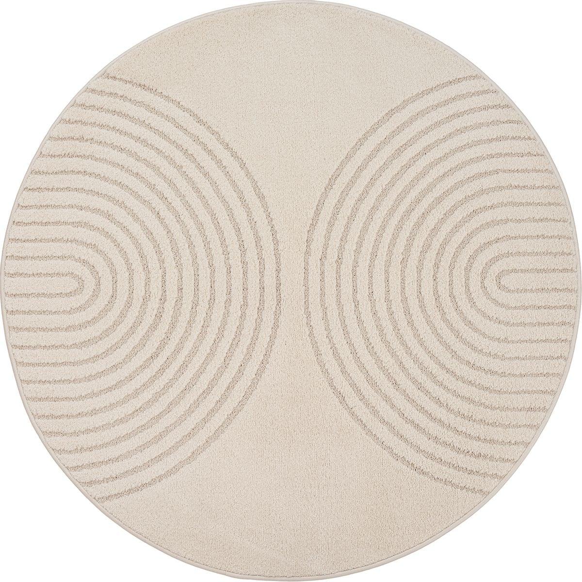 Teppich THE CARPET "Elisa", beige, H:12mm Ø:120cm, Polypropylen, Teppiche, Teppich