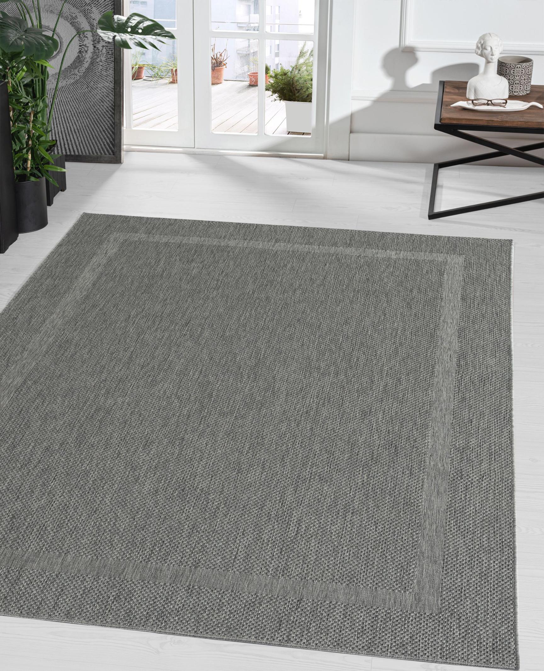 Teppich THE CARPET "Mistra", grau (anthrazit), B:200cm H:1mm L:280cm, Polypropylen, Teppiche, Teppich