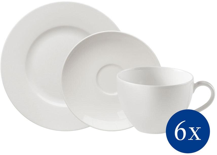 Kaffeeservice "Basic White", weiß, 18 Stk., Fine China-Porzellan, VIVO VILLEROY & BOCH GROUP, Geschirr-Sets, Kaffeeservice, Made in Germany, Fine China Porzellan