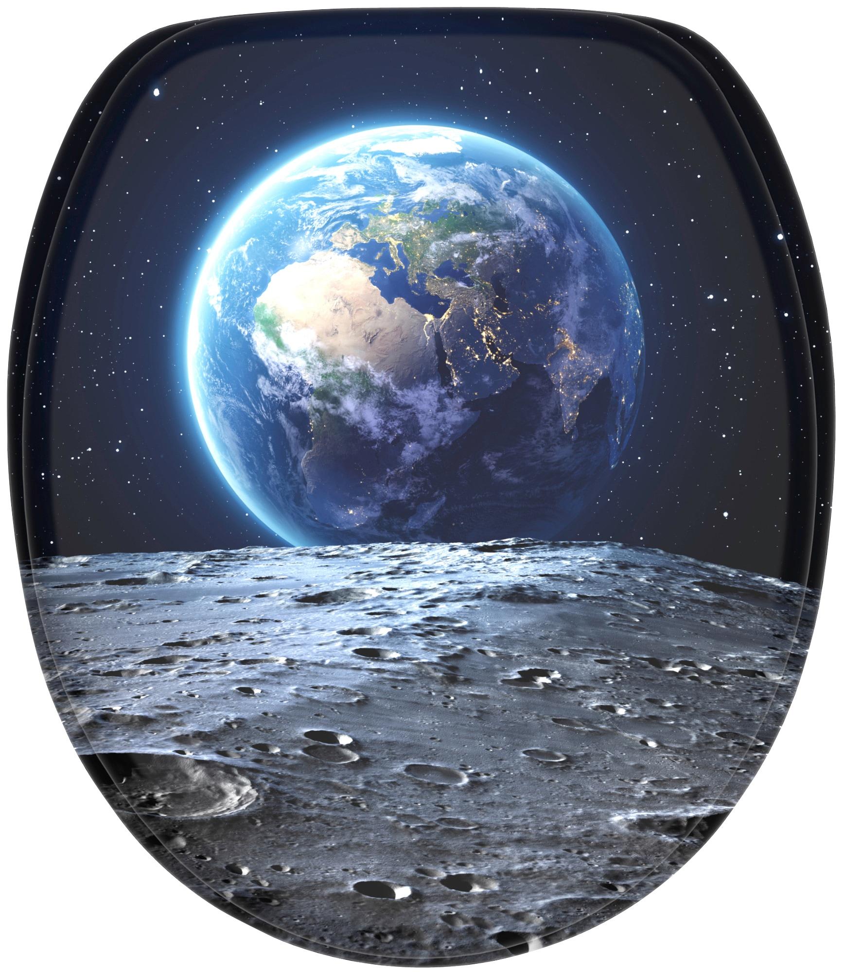 WC-Sitz SANILO "Earth", blau (schwarz, blau, grau), B:37,7cm L:47cm, MDF - Mitteldichte Holzfaserplatte, WC-Sitze, WC-Sitz, mit Absenkautomatik, BxL: 37,7 x 42,0 - 47,0 cm