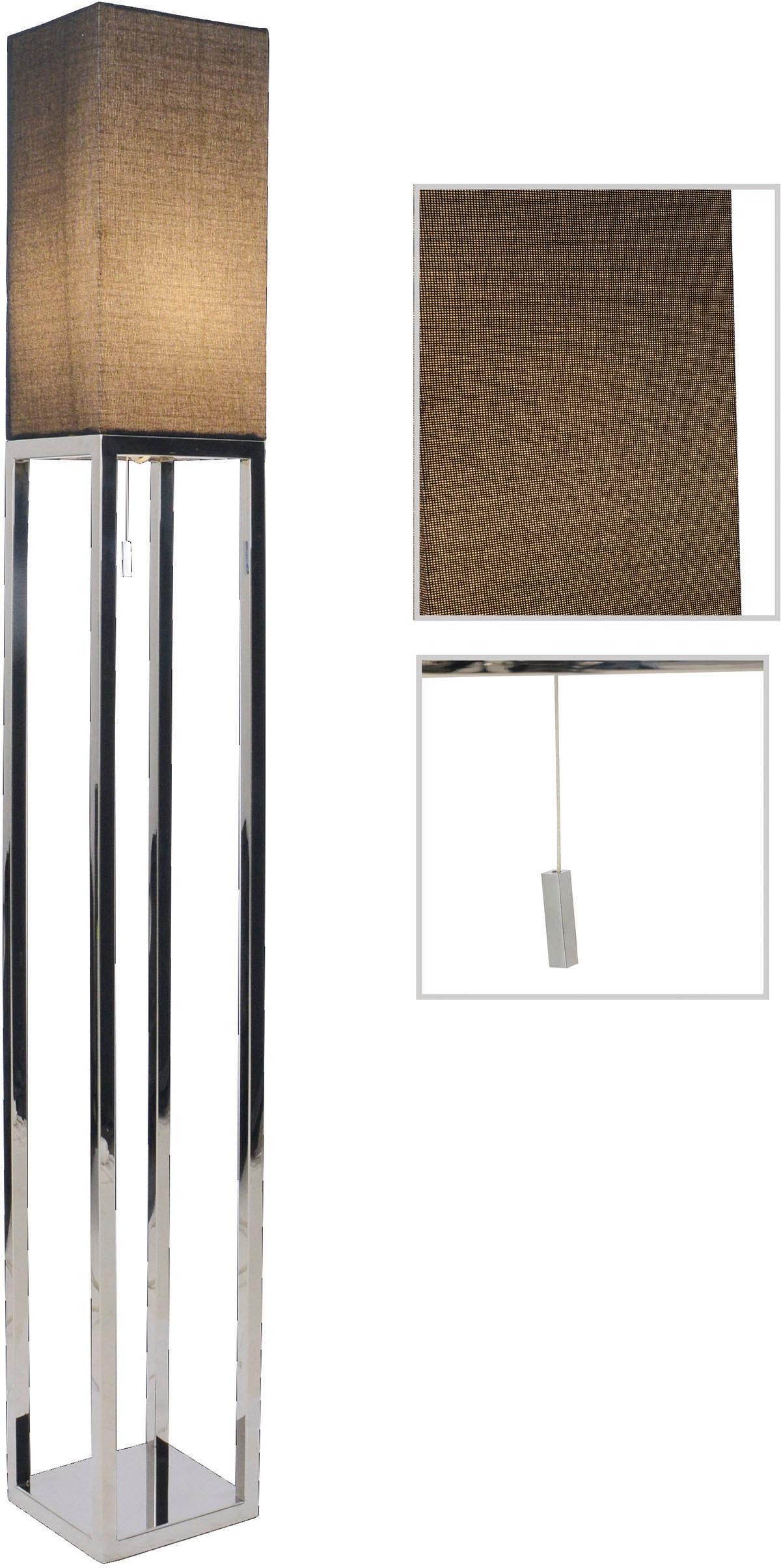 NÄVE Stehlampe "Alfa", grau, 1, H: 150,5cm, 1 Stk., Leuchten, Flurleuchte H: 150,5cm, 1xE27, dunkelgrau/chrom, IP20, Stehlampe