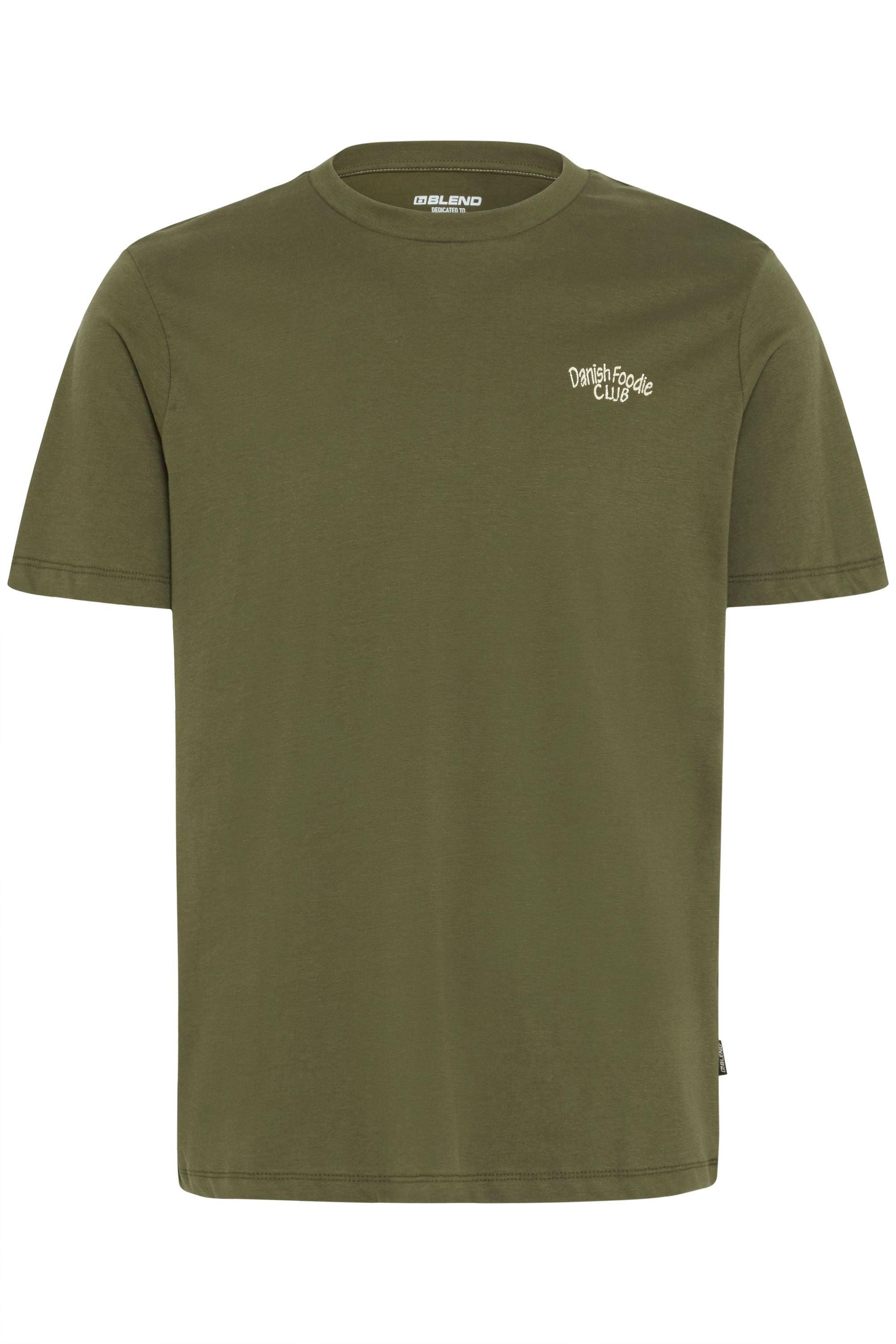 Rundhalsshirt BLEND "Rundhalsshirt BHVIGGO", Herren, Gr. S, grün (olive night), Obermaterial: 100% Baumwolle CO., Shirts Rundhalsshirt