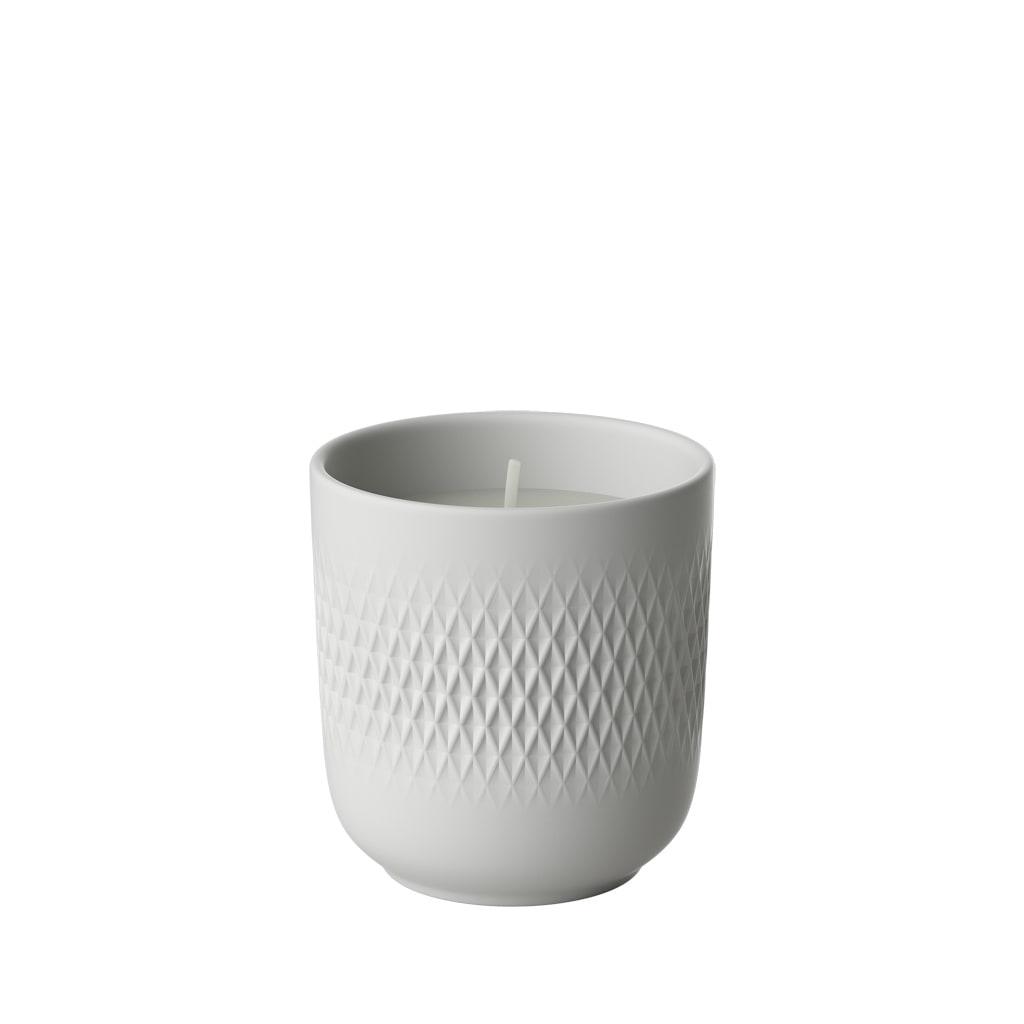 Duftkerze VILLEROY & BOCH "Duftkerze Carré Mystery Manufacture Collier Blanc ø 8,5 x 9 cm weiß", weiß, Kerzen, Duftkerze