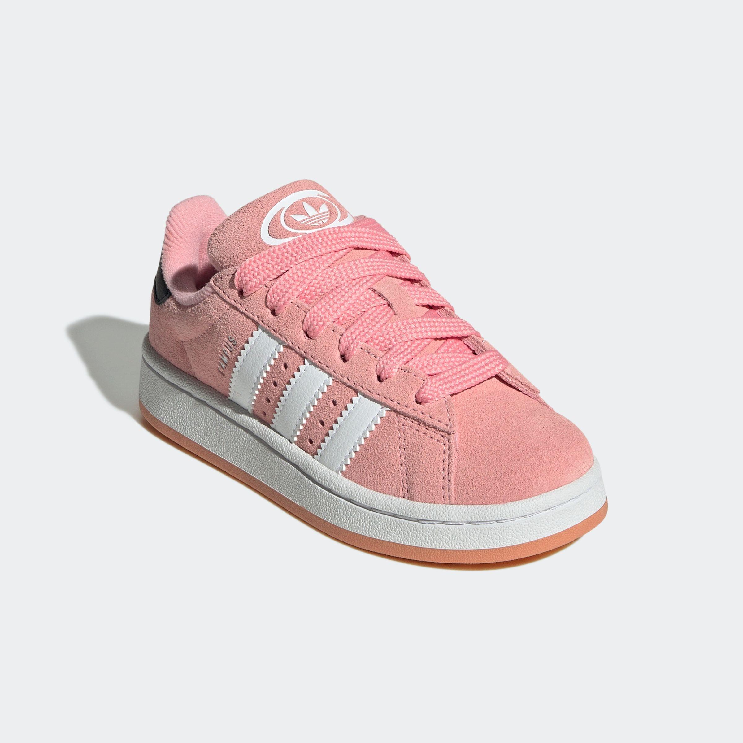 Sneaker ADIDAS ORIGINALS "CAMPUS 00S", Mädchen, Gr. 28, weiß (semi pink spark, cloud weiß, gum 2), Leder, Synthetik, Schuhe Sneaker, für Kinder