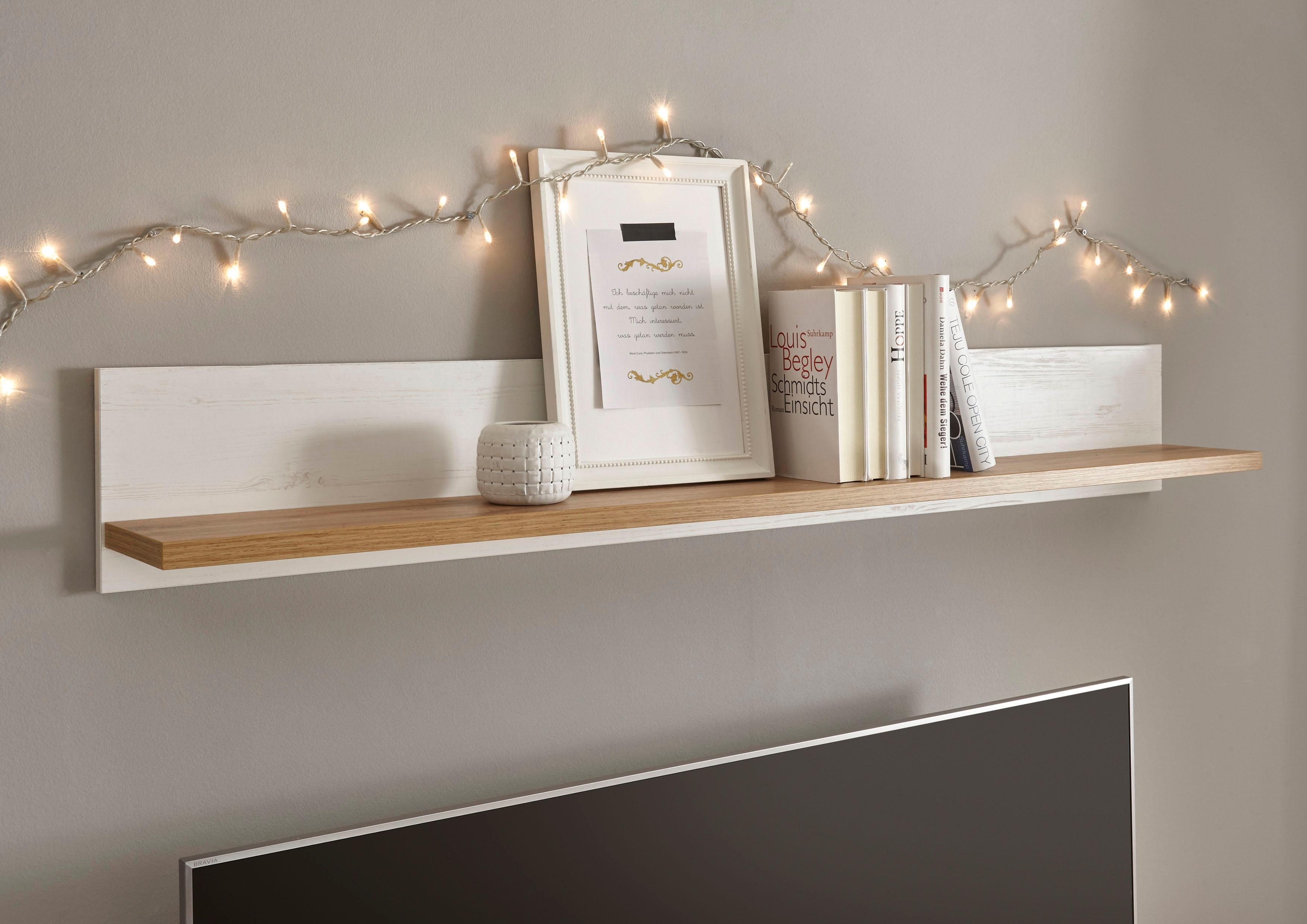 Wandregal OTTO HOME "Westminster TOPSELLER", weiß (pinie weiß, wotan eiche), B:138cm H:20cm T:18cm, FSC-zertifizierter Holzwerkstoff, Regale, Wandregal, im romantischen Landhausstil