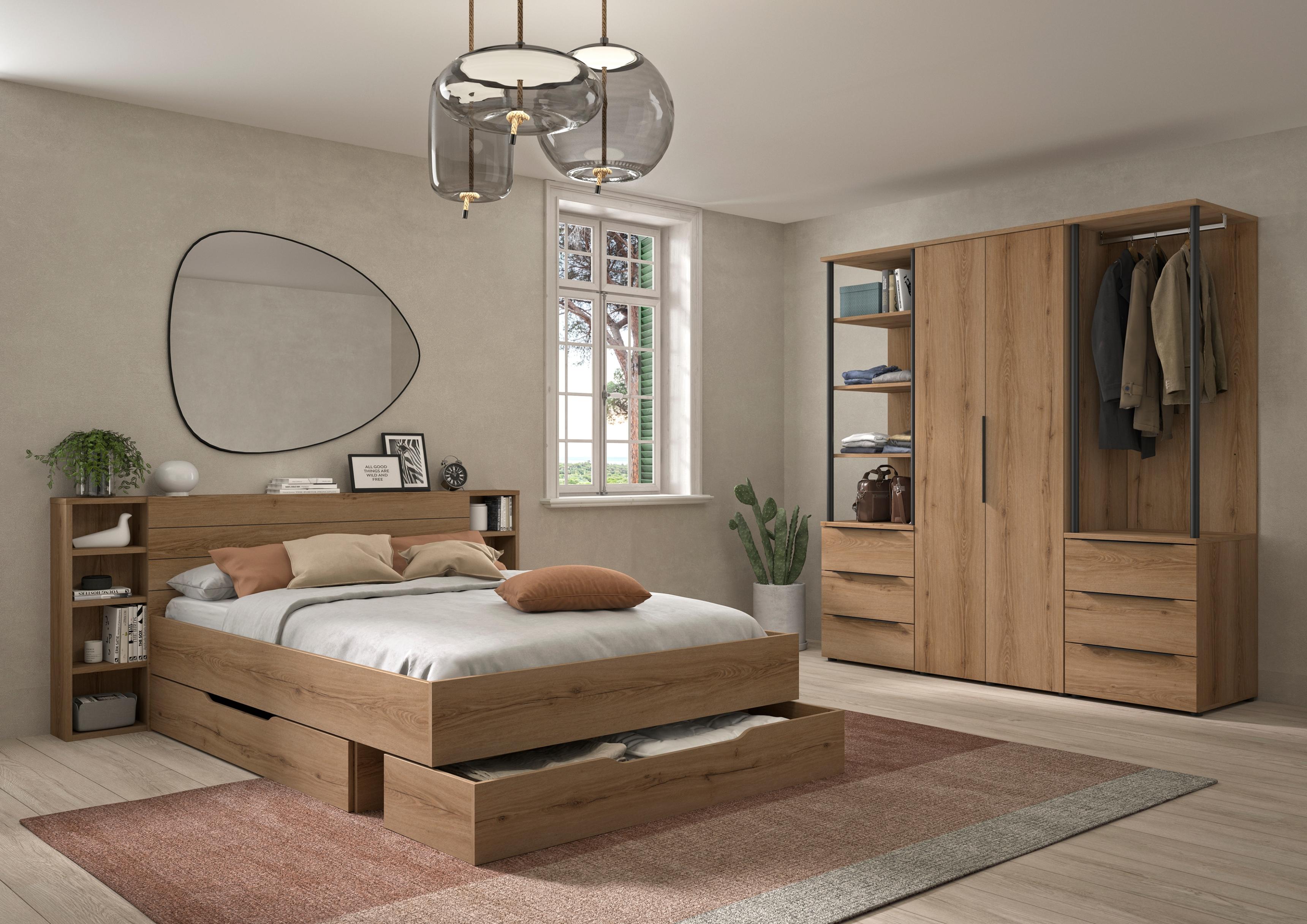 Schrankmodule GAMI, braun, B:60cm H:220cm T:58cm, Holzwerkstoff, Schränke, Schrankmodule, Multifunktional, großzügig mit wahlweise Kleiderschrank oder Regalen