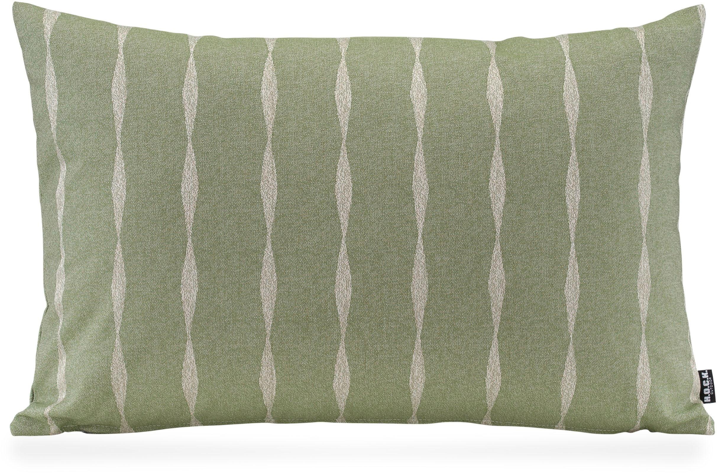 Dekokissen H.O.C.K. "Loana" Gr. 1, grün (grün, lindgrün, gemustert), B:60cm H:10cm L:40cm, Polyacryl, Dekokissen_Sitzkissen_Kissenhüllen, Dekokissen, Kissenhülle mit Füllung, 1 Stück