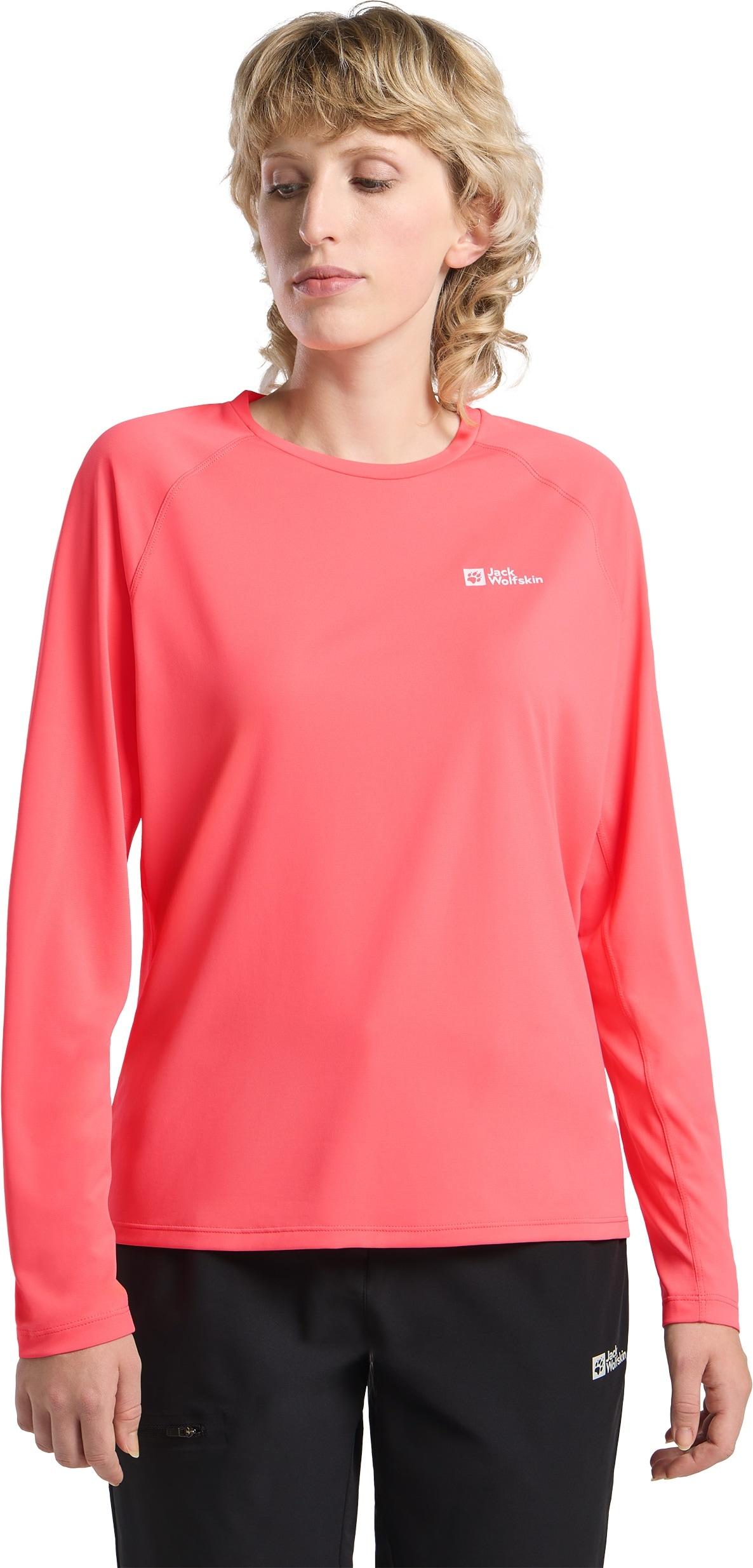Funktionsshirt JACK WOLFSKIN "PRELIGHT SWIFT LS W", Damen, Gr. XL (46), sunset, coral, Obermaterial: 100% Polyester, Shirts Funktionsshirt