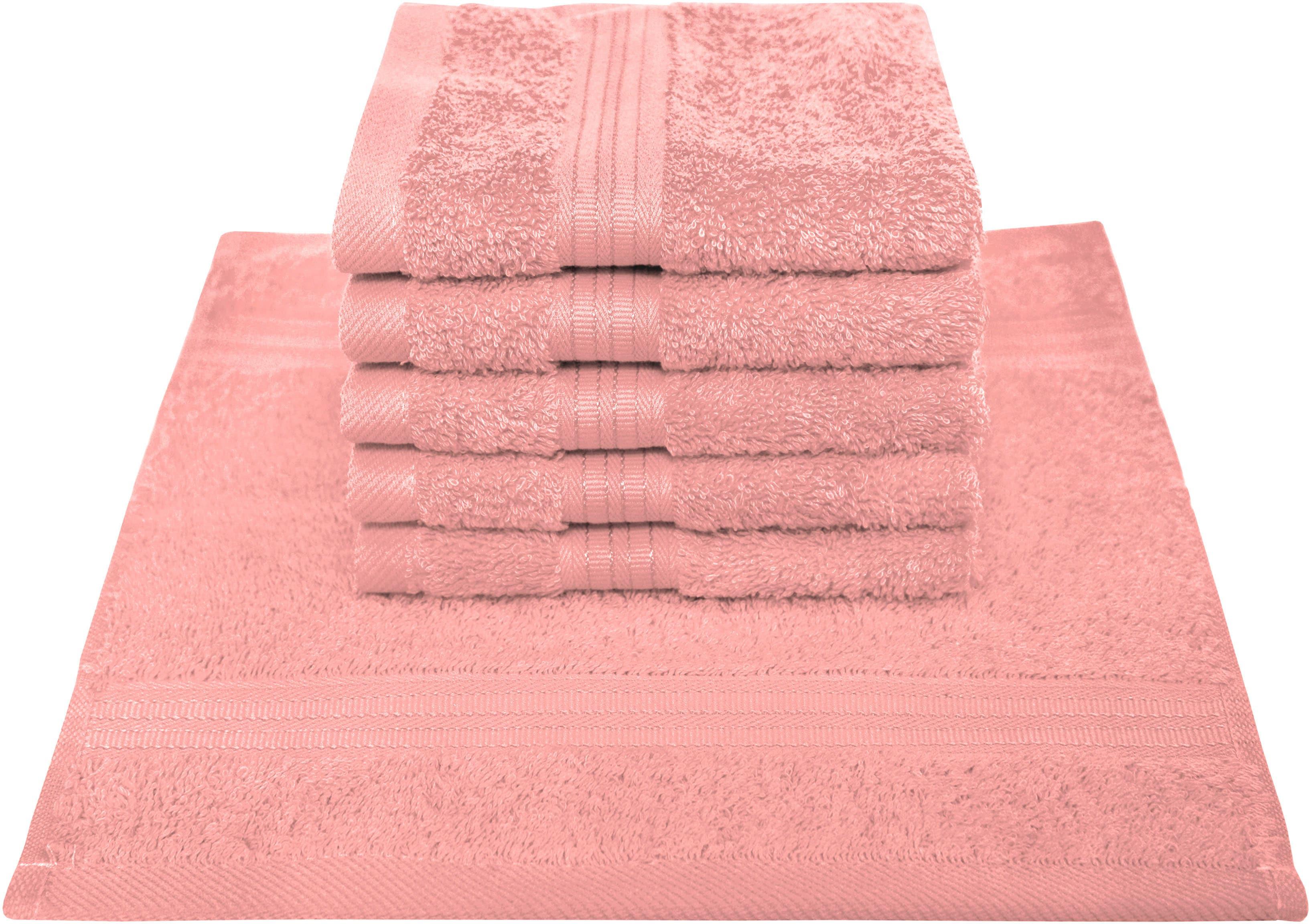 Seiftuch DYCKHOFF "Siena", rot (rosenholz), B:30cm L:30cm, Frottier, Waschlappen, Seiftuch, mit Bordüre