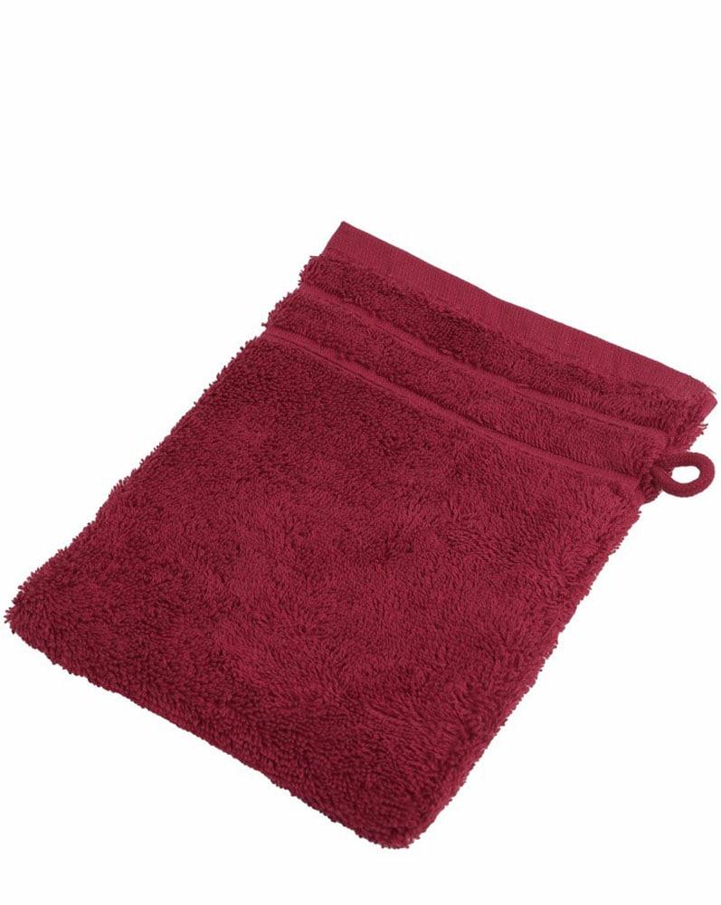 Waschhandschuh WEWO FASHION "9518W", rot (rubin), B:16cm L:21cm, Frottee, Waschlappen, Waschhandschuh, saugstark