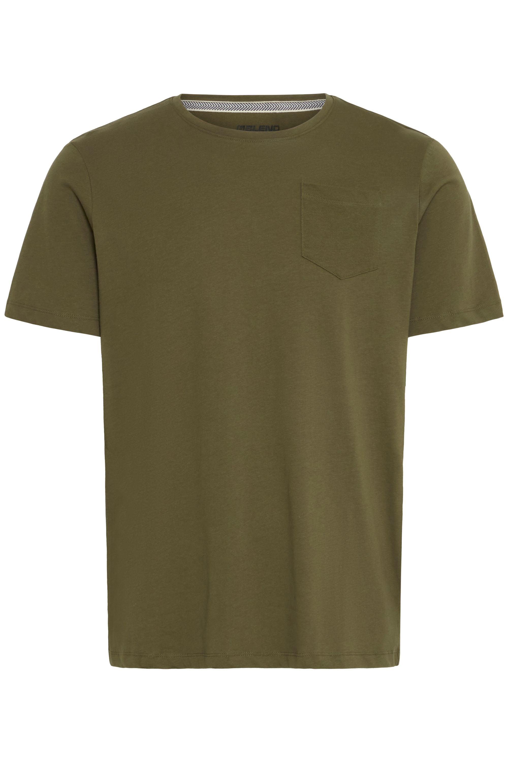 Rundhalsshirt BLEND "Rundhalsshirt BHJAGO", Herren, Gr. M, grün (olive night), Obermaterial: 100% Baumwolle CO., Shirts Rundhalsshirt