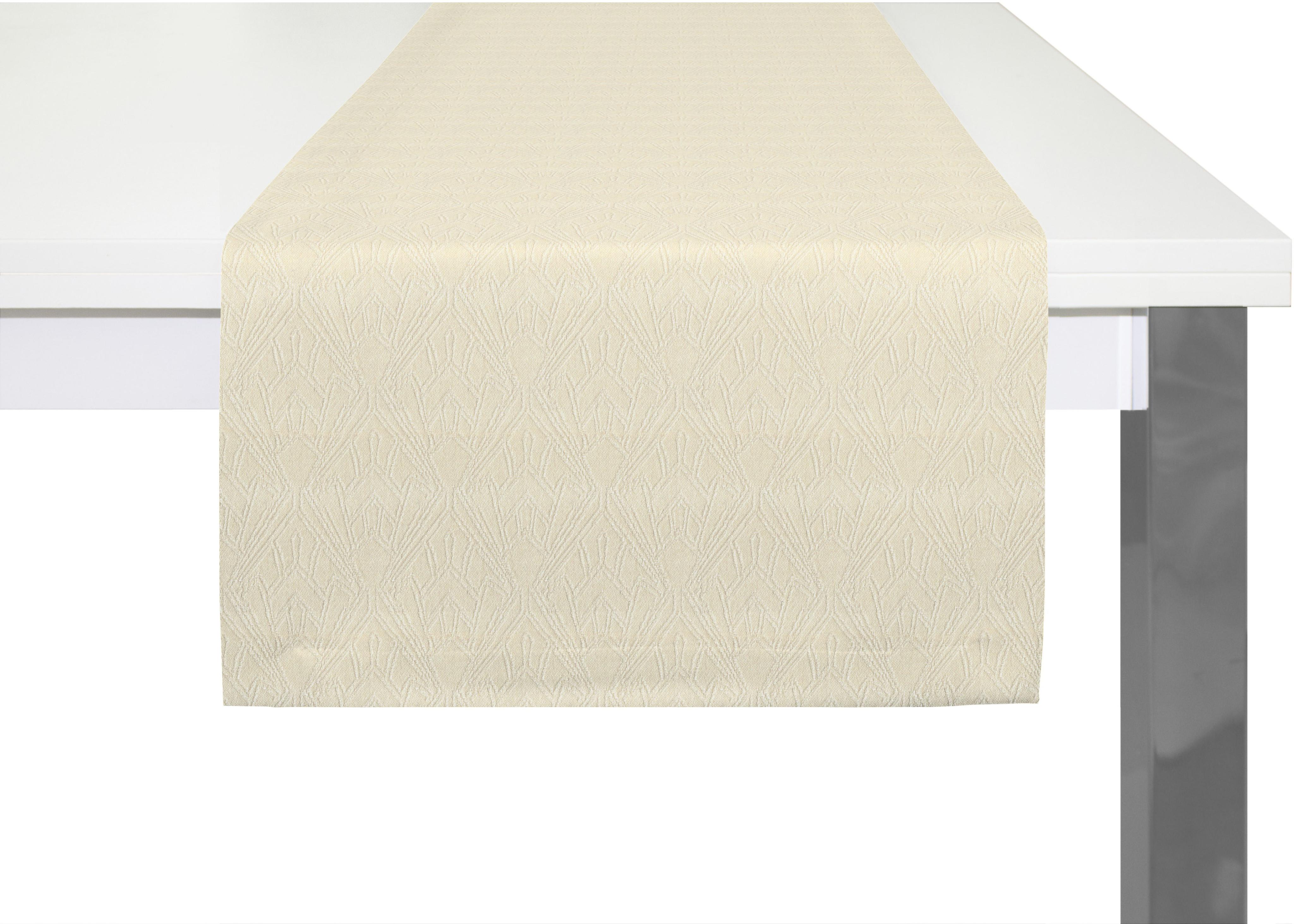 Tischläufer ADAM "Urban Cactus" Gr. 1, beige (natur), B:50cm L:150cm, Bio-Baumwolle, Tischdecken, Tischläufer