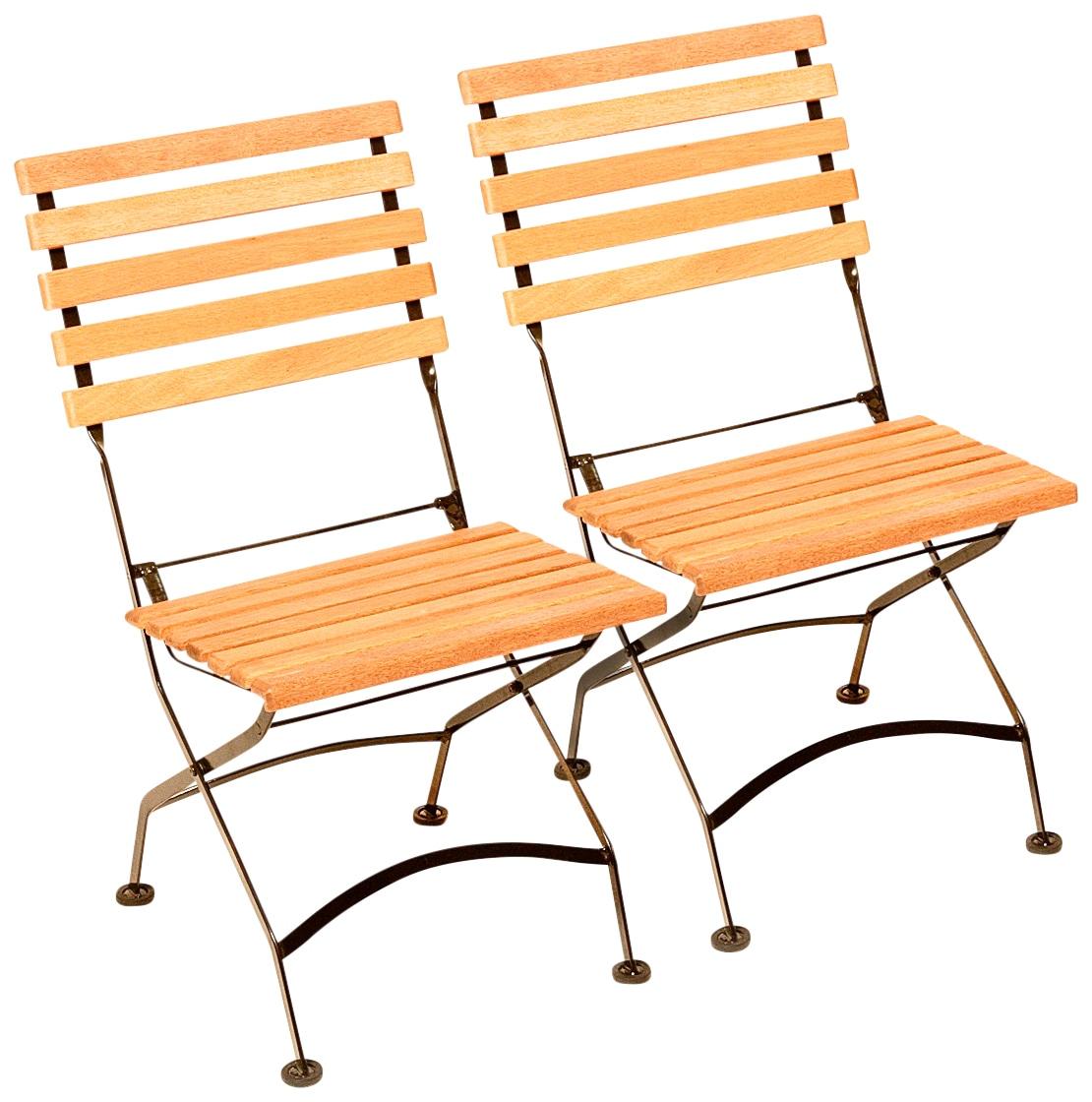 Gartenstuhl MERXX, braun, B:47cm H:86cm T:59cm, Holz teilmassiv, Stühle, Gartenstuhl, 2er Set, Eukalyptus, klappbar, schwarz