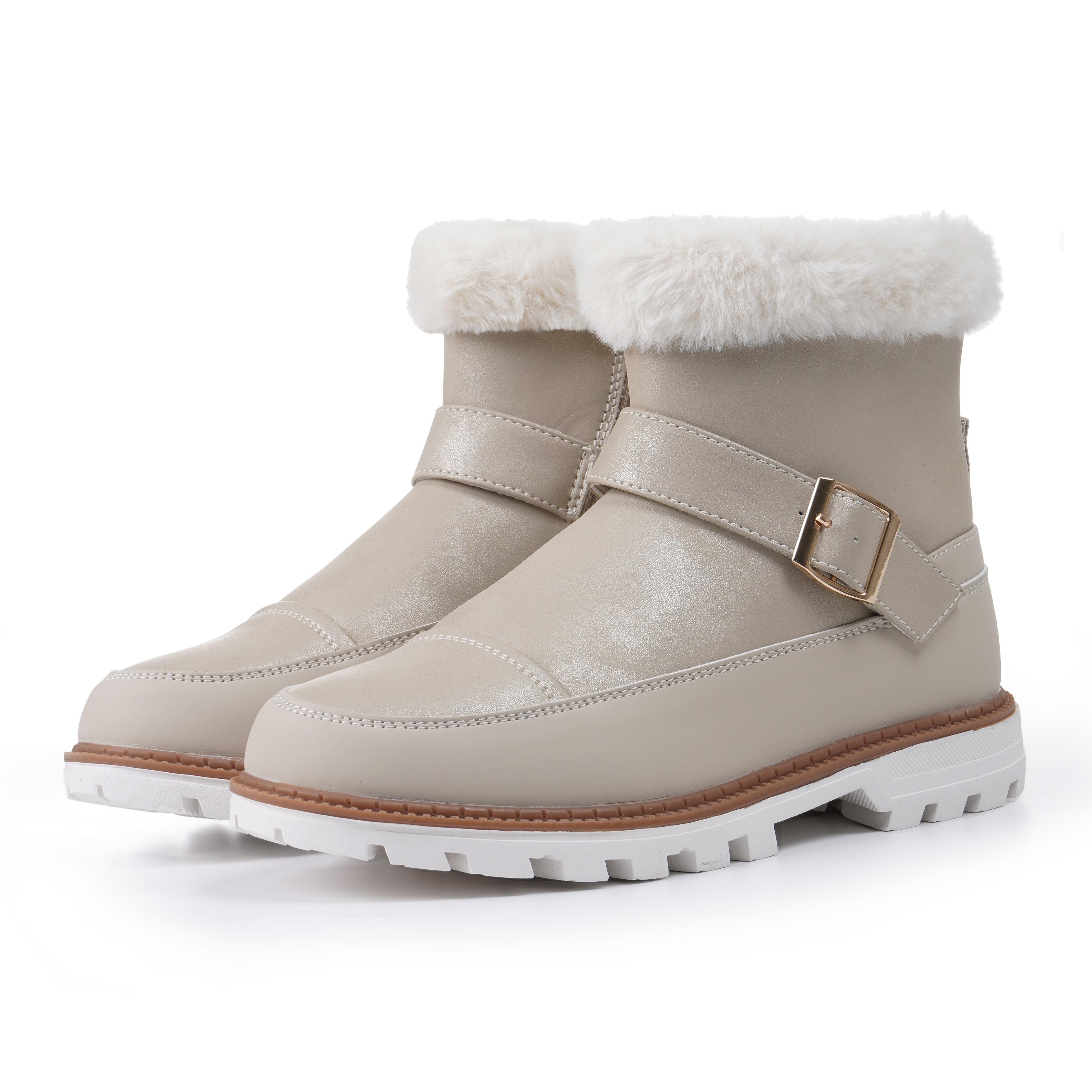 Winterboots LUHTA "MALLIKAS MS", Damen, Gr. 38, natural weiß, Synthetik, Textil, Schuhe Winterboots, Winterschuhe, gefüttert, Reißverschluss