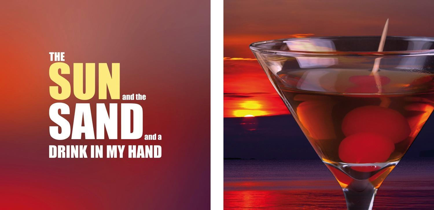 Leinwandbild QUEENCE "Sun, Sand & Drink", bunt (farbe bild(er): bunt), B:80cm H:40cm T:2cm, Canvas, Holzrahmen, Bilder, Leinwandbild, Premium-Leinwandstoff, Handarbeit aus Deutschland, Spruch, 2er Set