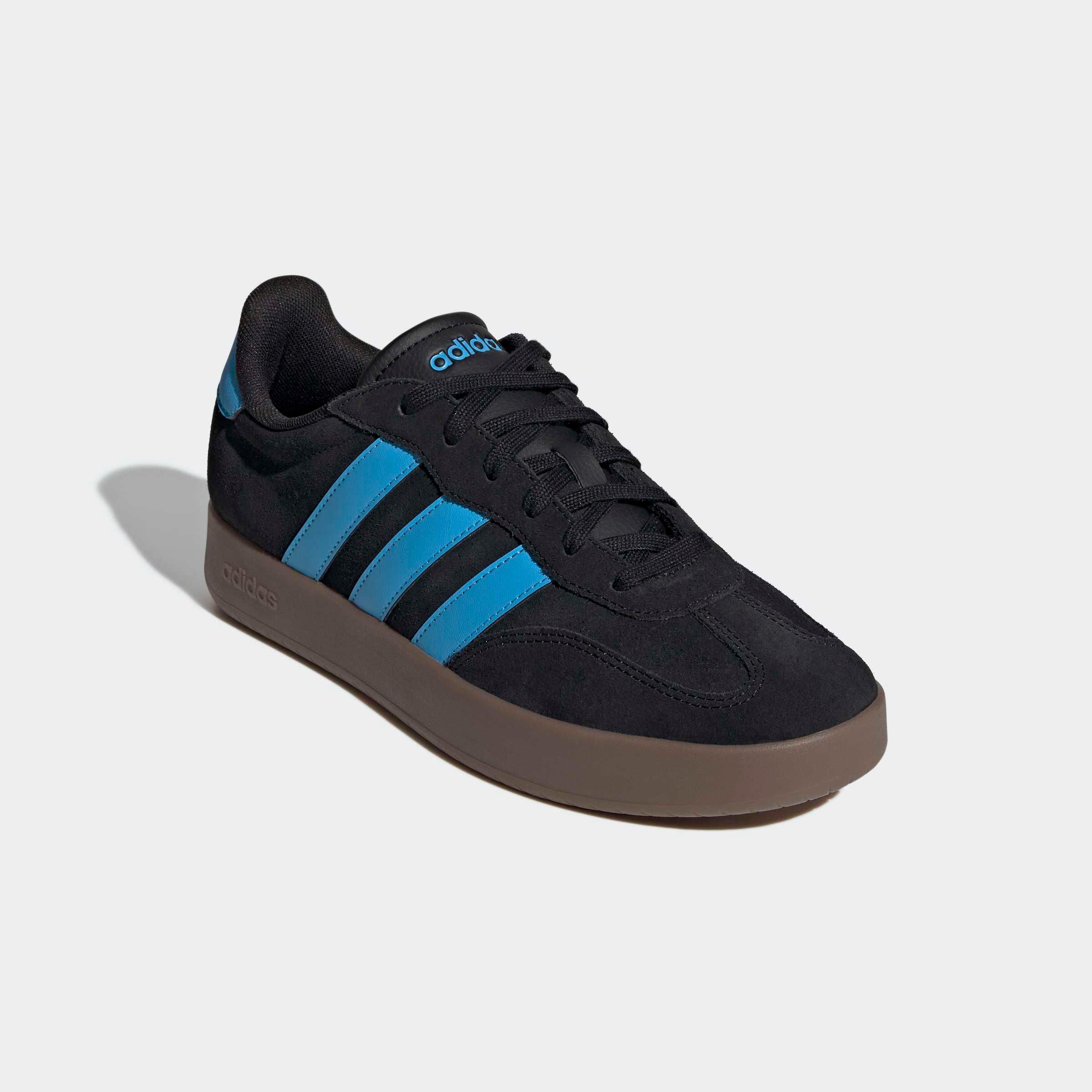 Sneaker adidas Sportswear "Barreda", Herren, Gr. 42, Core Schwarz, Lucid Aquamarine, Gum5, Leder, Synthetik, Schuhe Sneaker, Inspiriert Vom Design Des adidas Handball Spezial