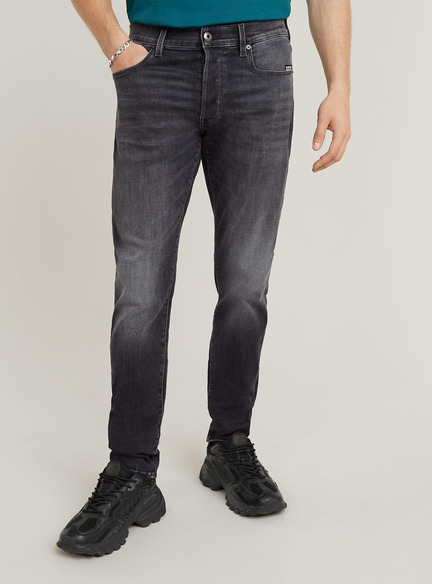 Regular-Fit-Jeans G-Star "3301 Slim Jeans", Herren, Gr. 36, LäNge 38, Faded Schwarz Magnet, Obermaterial: 91% Baumwolle, 8% Elastomultiester, 1% Elasthan, Jeans