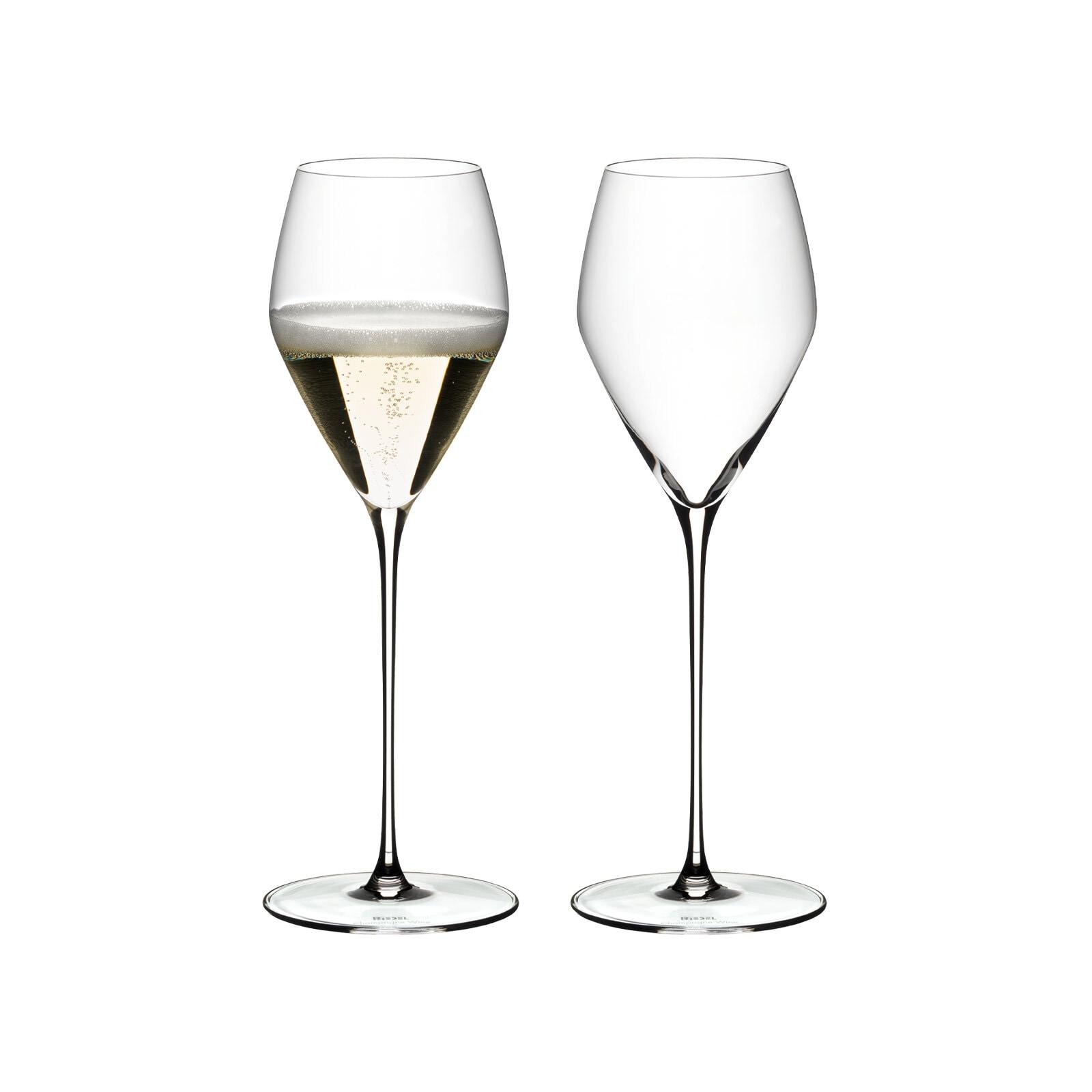 Champagnerglas "Champagner Glas Veloce 327 ml 2er Set transparent", bunt (transparent), B:8,6cm H:24,7cm Ø:8,6cm, Glas, RIEDEL THE WINE GLASS COMPANY, Trinkgefäße, Champagnerglas, Spülmaschinengeeignet