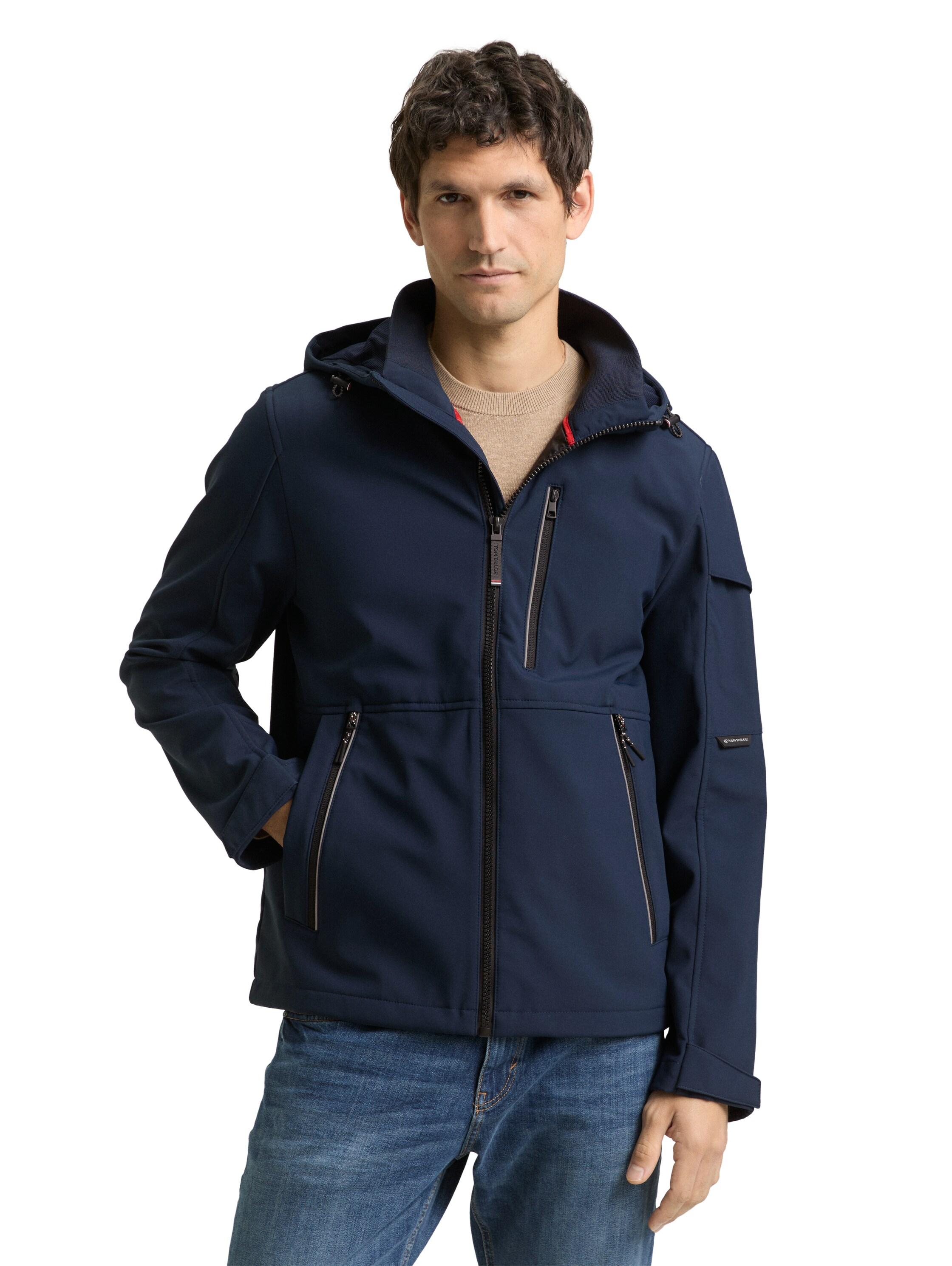 Softshelljacke TOM TAILOR, Herren, Gr. L, sky captain blau, Web, Obermaterial: 100% Polyester. Futter: 100% Polyester, unifarben, regular fit normal, Jacken Softshelljacke, mit Taschen