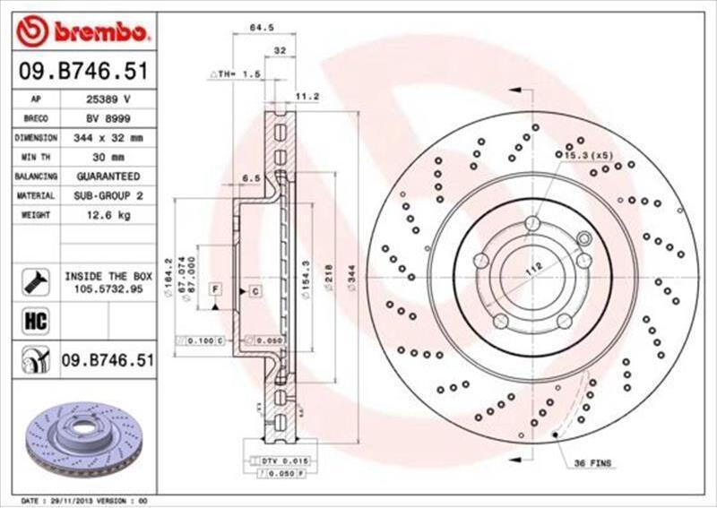 Disco Freno Brembo Articolo: 09.B746.51