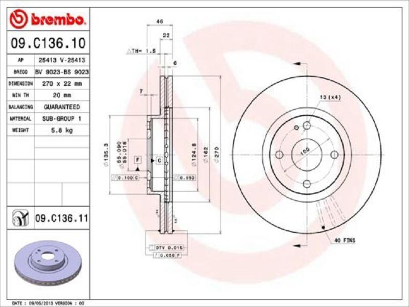 Disco Freno Brembo 09.C136.11