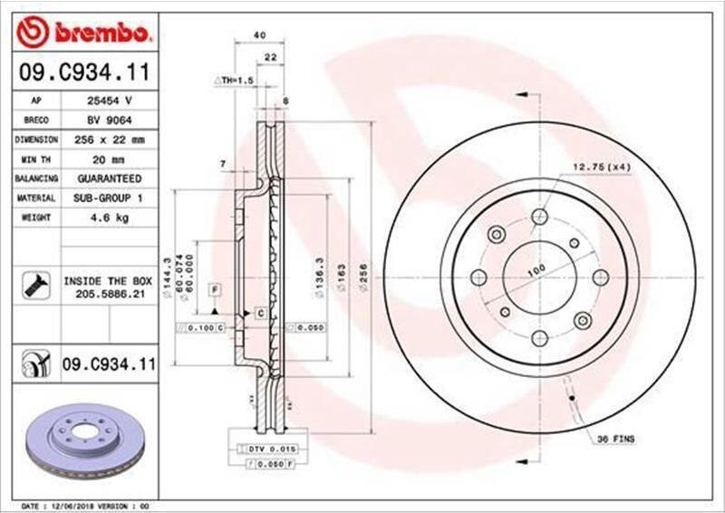 Disco Freno Brembo 09.C934.11