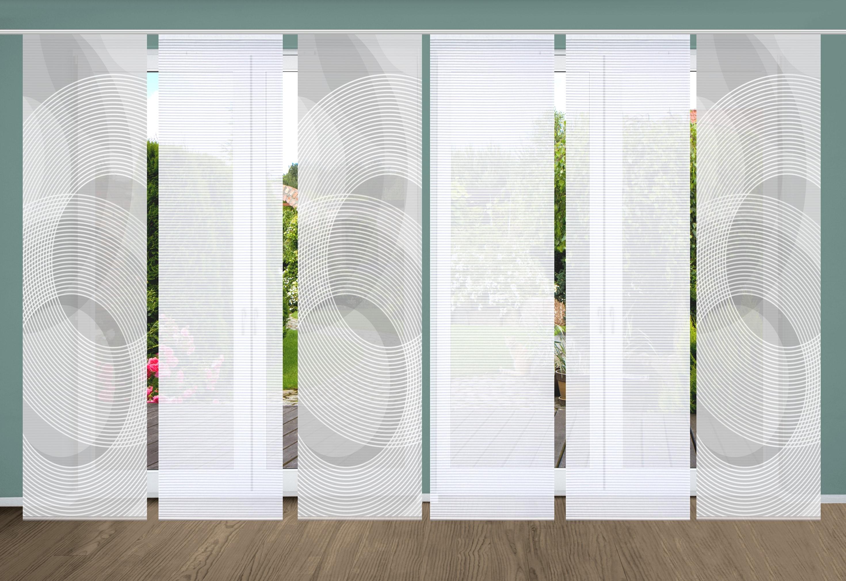 Schiebegardine HOME IN GREEN "AFONSO" Gr. 1, grau, B:60cm H:245cm, Polyester, Gardinen, Schiebegardine, SET DIGITALDRUCK,BAMBUSOPTIK RECYCELT