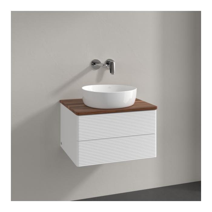 Villeroy Und Boch Antao Waschtisch-Unterschrank K18112MT 60X36X50Cm, Waschbeckenplattenfarbe Warm Walnut, White Matt Lacquer