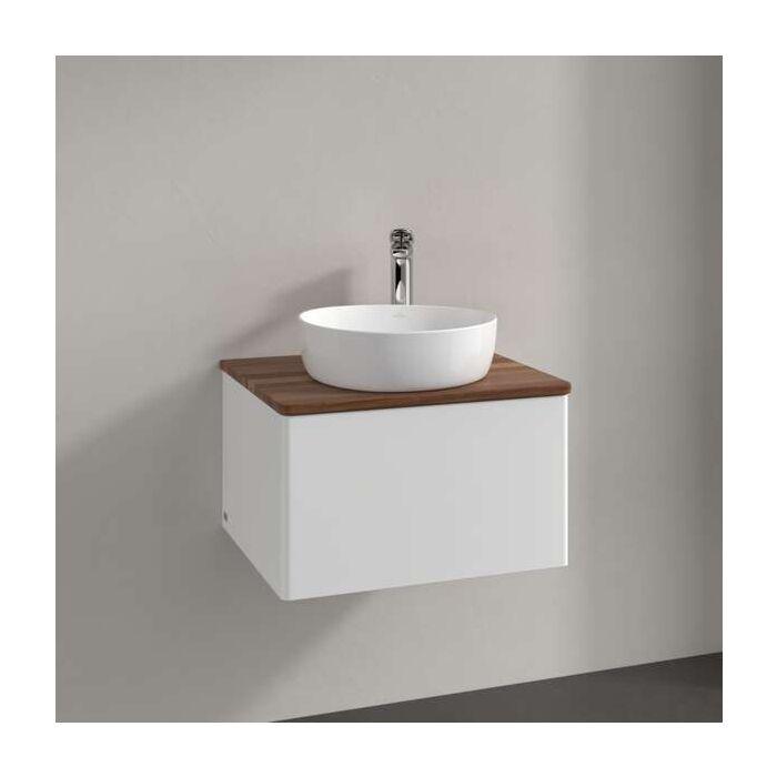 Villeroy Und Boch Antao Waschtisch-Unterschrank K29012MT 60X36X50Cm, Waschbeckenplattenfarbe Warm Walnut, White Matt Lacquer