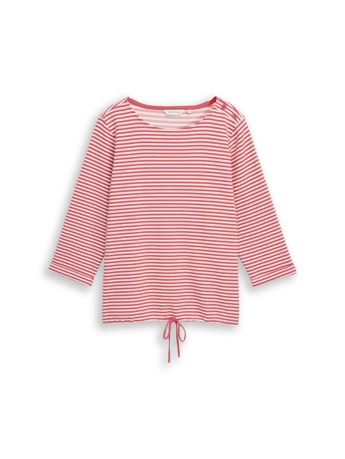 Tom Tailor Damen Plus Size - Langarmshirt Mit Knopf-Details, Rosa, Uni, Gr. 46