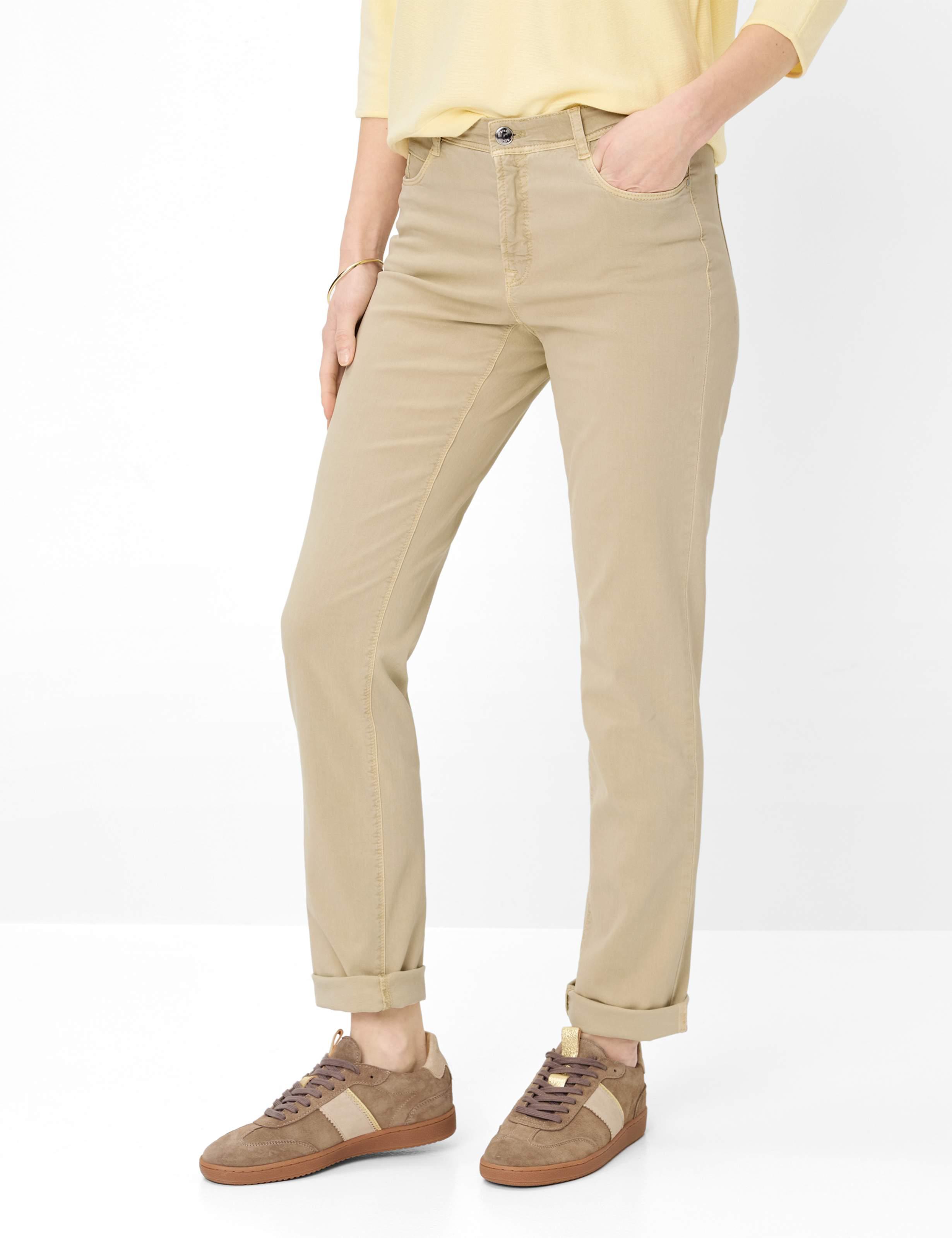 Brax Damen Five-Pocket-Hose Style CAROLA SANDSHELL, Beige, Gr. 48