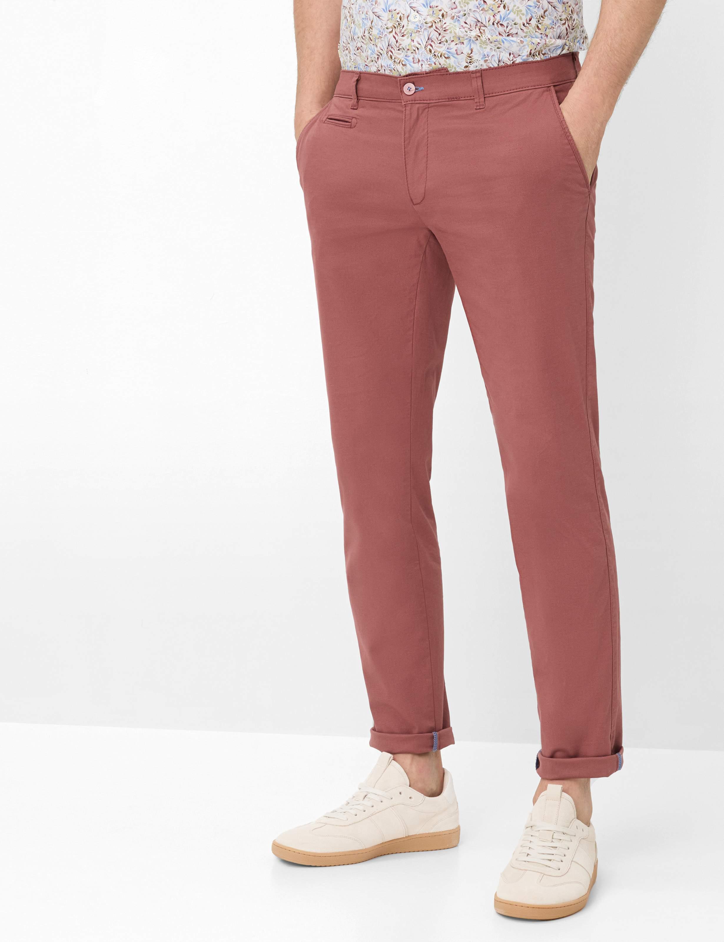 Brax Herren Chino Style FABIO IN SMOKE VELVET, hellrot, Gr. 33/34